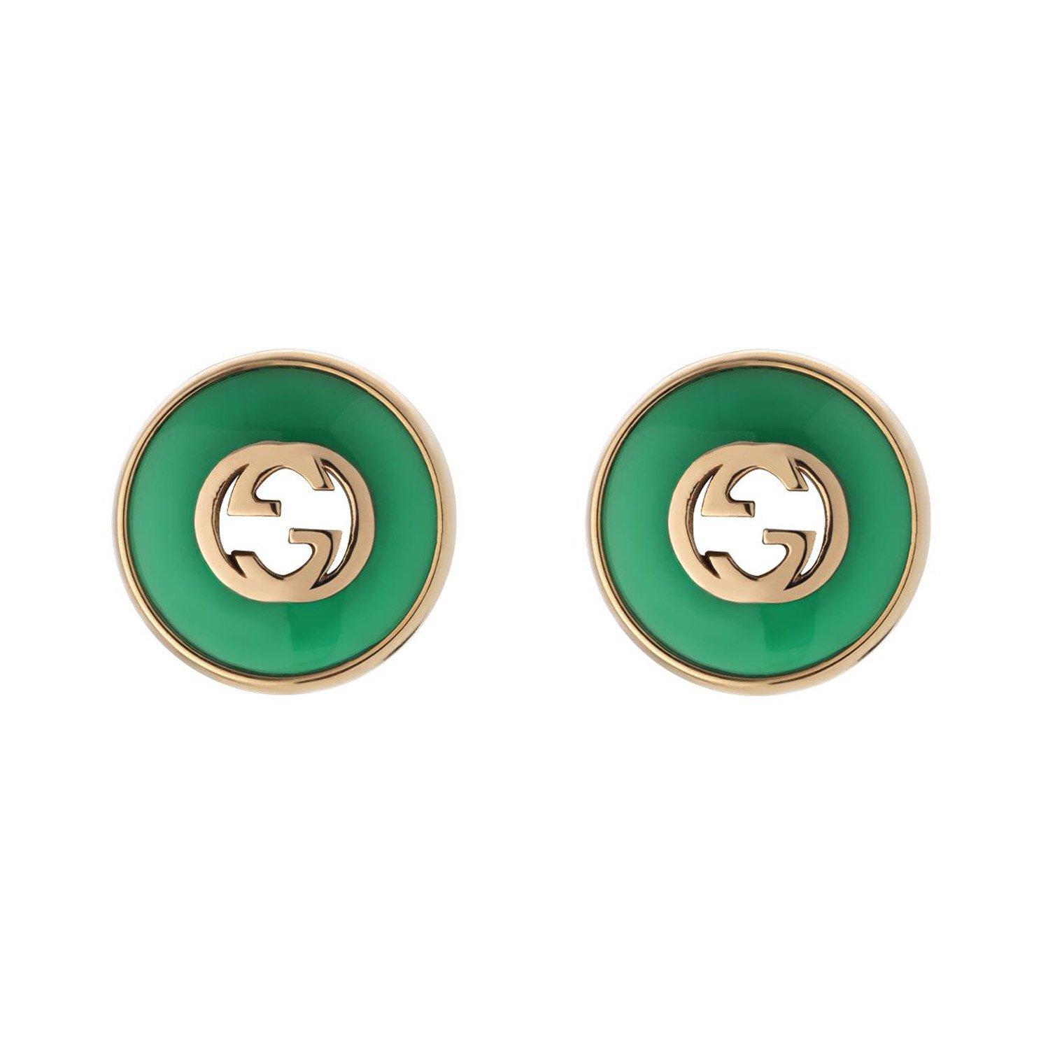 Gucci Interlocking Women's 18ct Rose Gold Stud Earrings