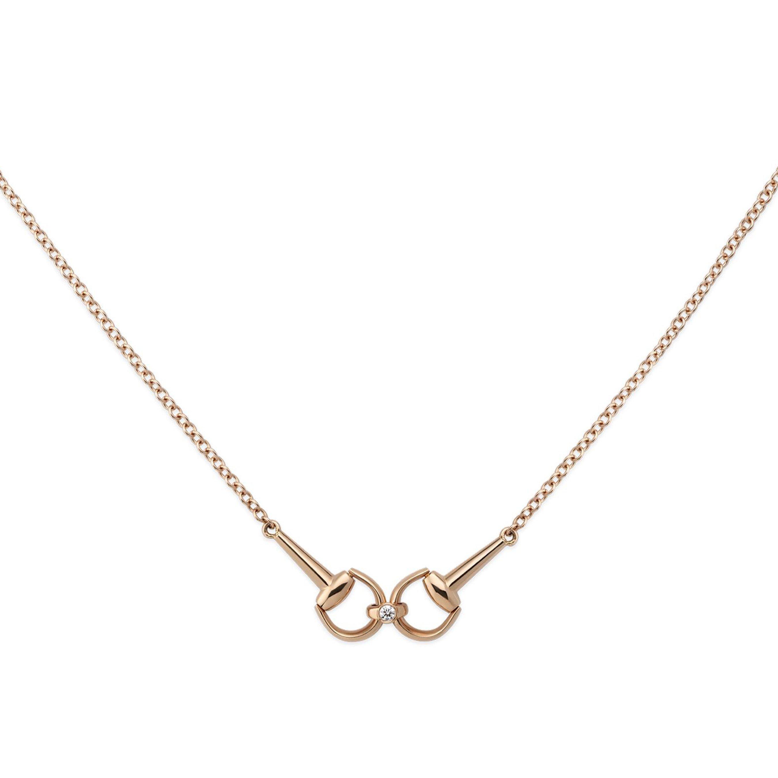 Gucci Horsebit 18ct Rose Gold Diamond Necklace