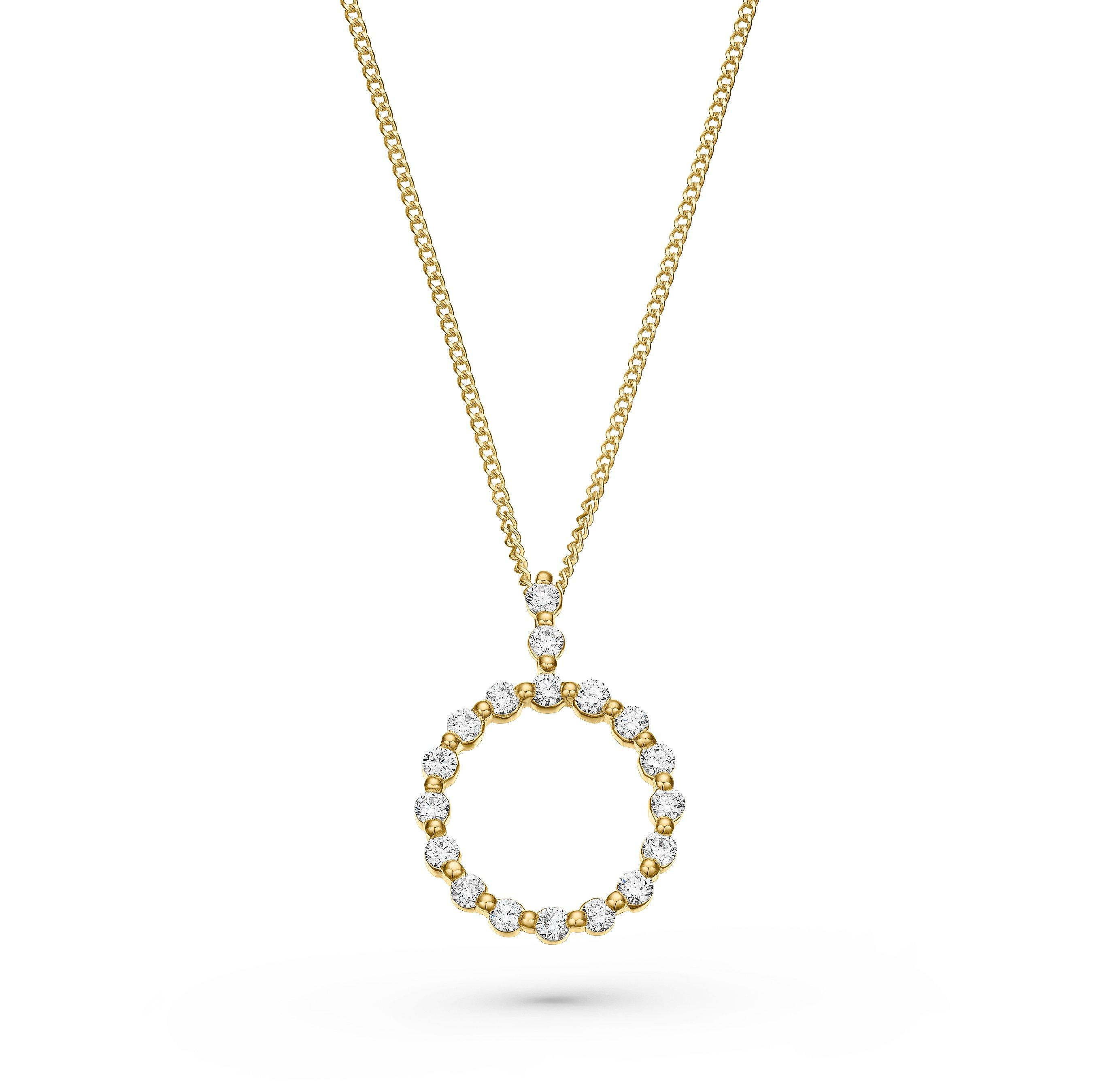 Starlit 18ct Yellow Gold Diamond Pendant, Size 45cm