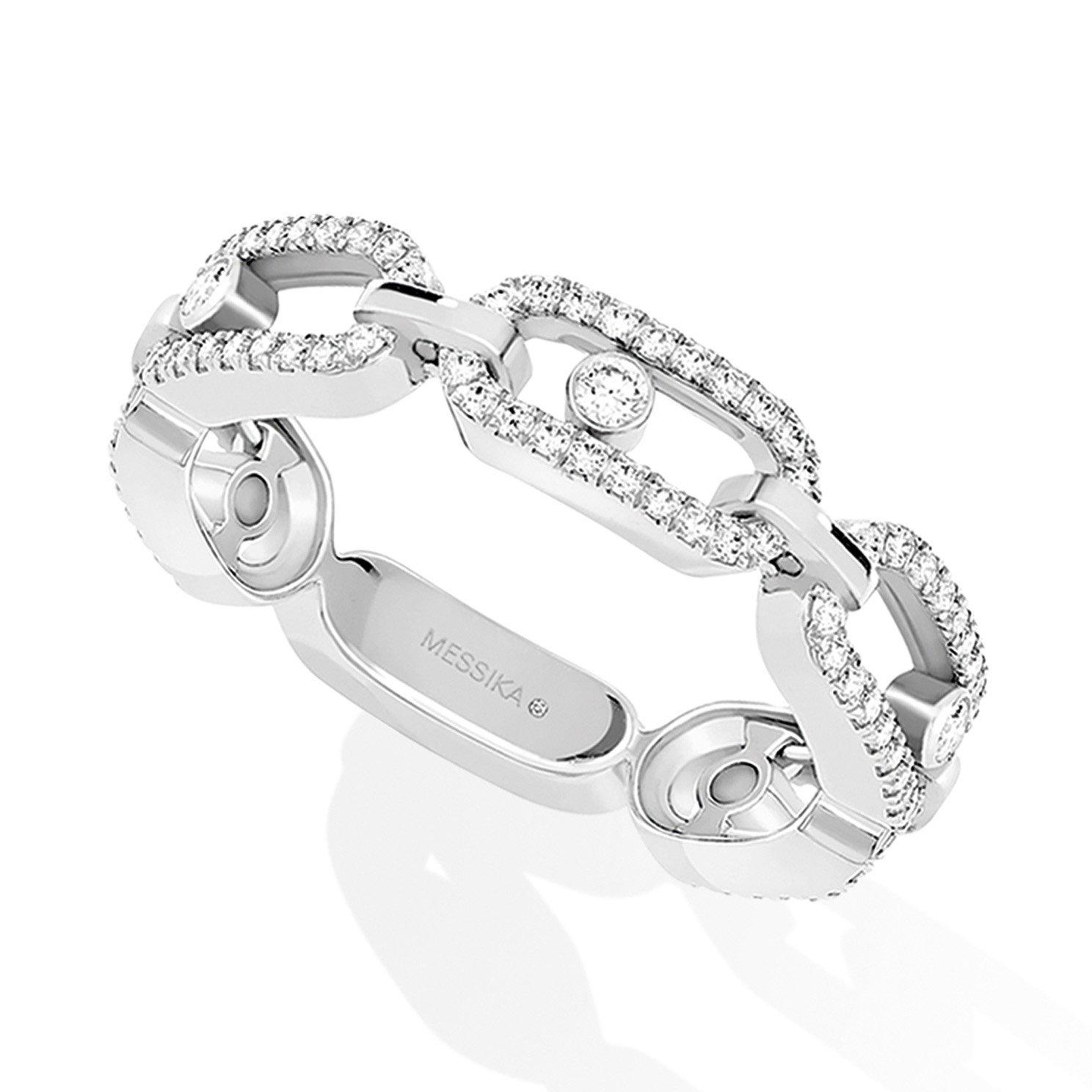 Messika Link 18ct White Gold Diamond Multi Pavé Ring