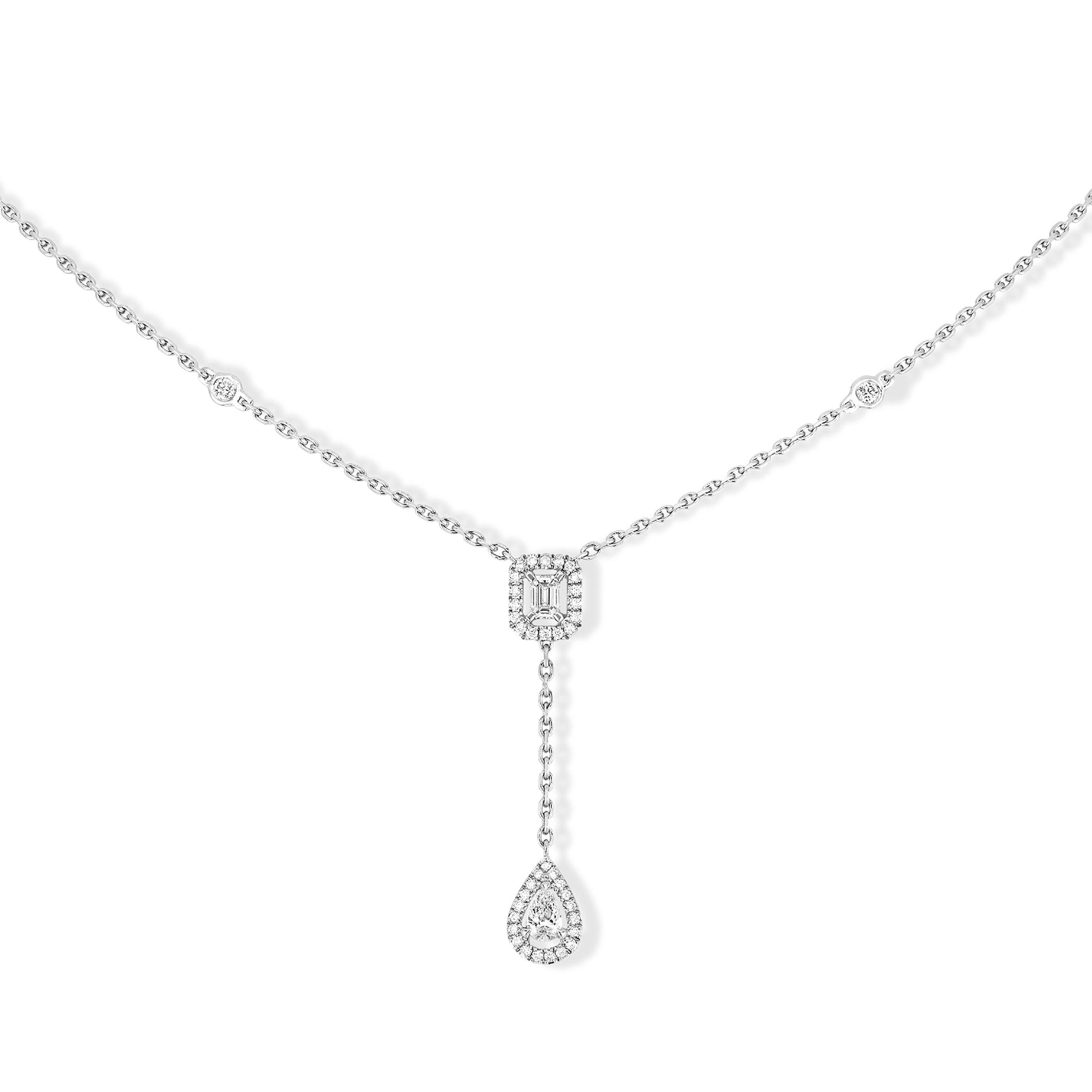 Messika My Twin Tie 18ct White Gold Diamond Necklace