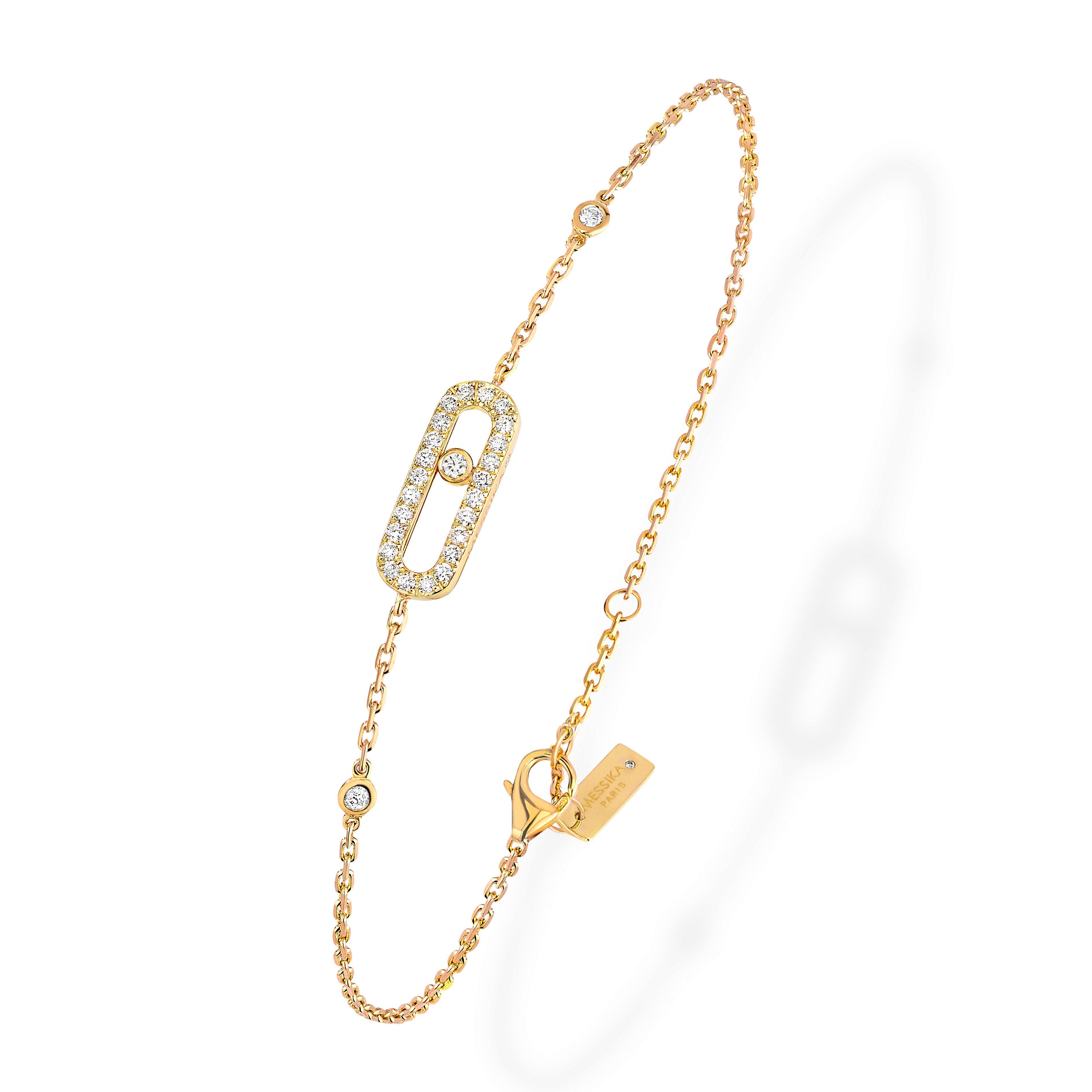 Messika Move Uno Pavé 18ct Yellow Gold Diamond Bracelet