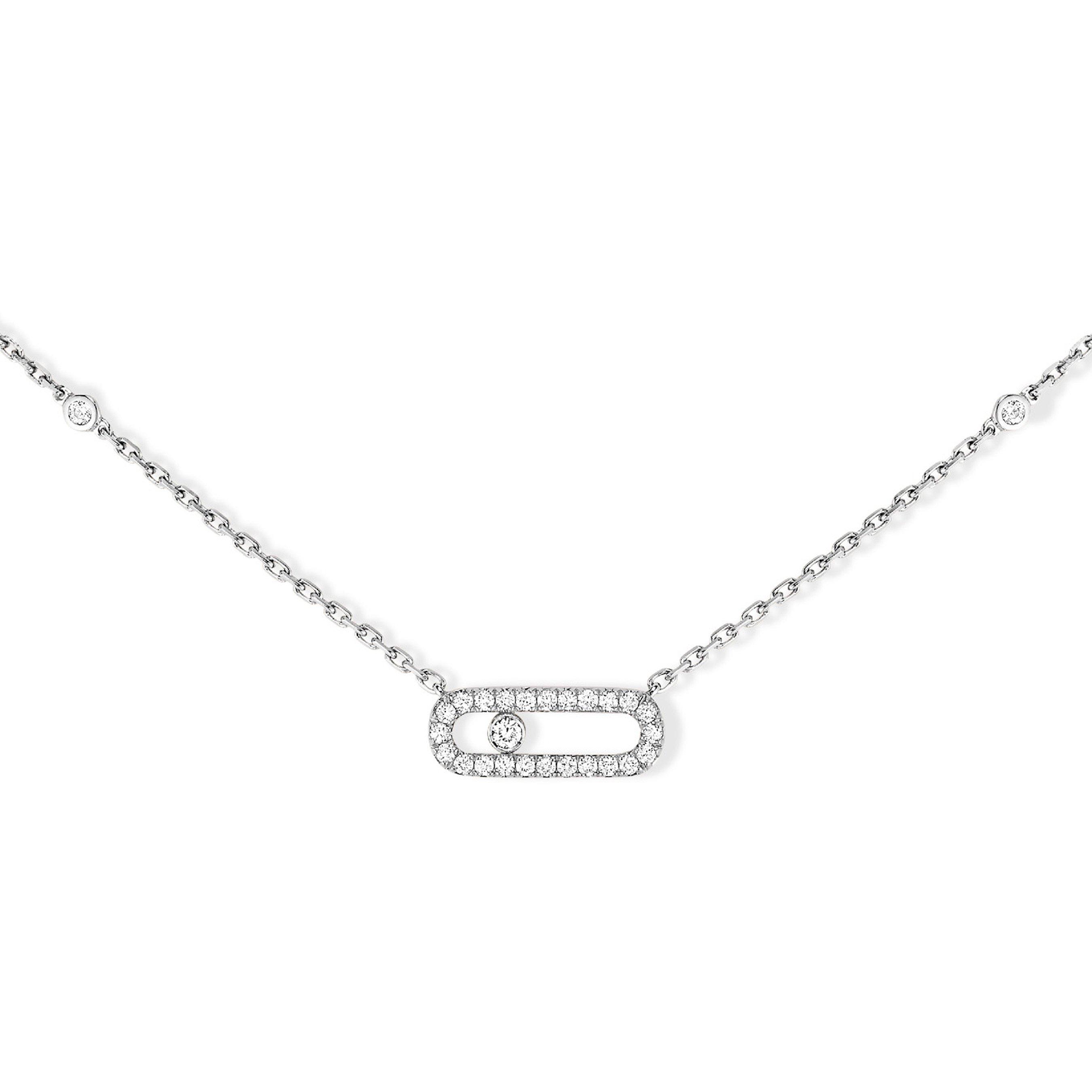 Messika Move Uno Pavé 18ct White Gold Diamond Necklace