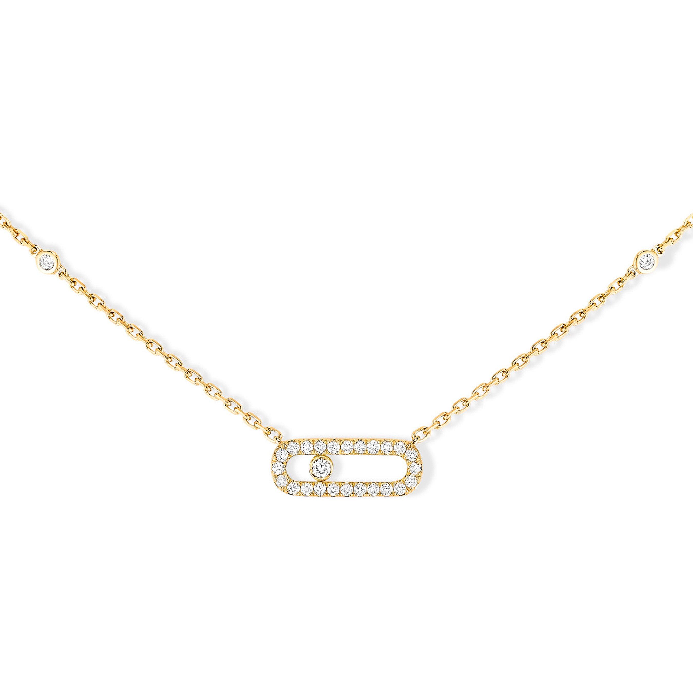 Messika Move Uno Pavé 18ct Yellow Gold Diamond Necklace