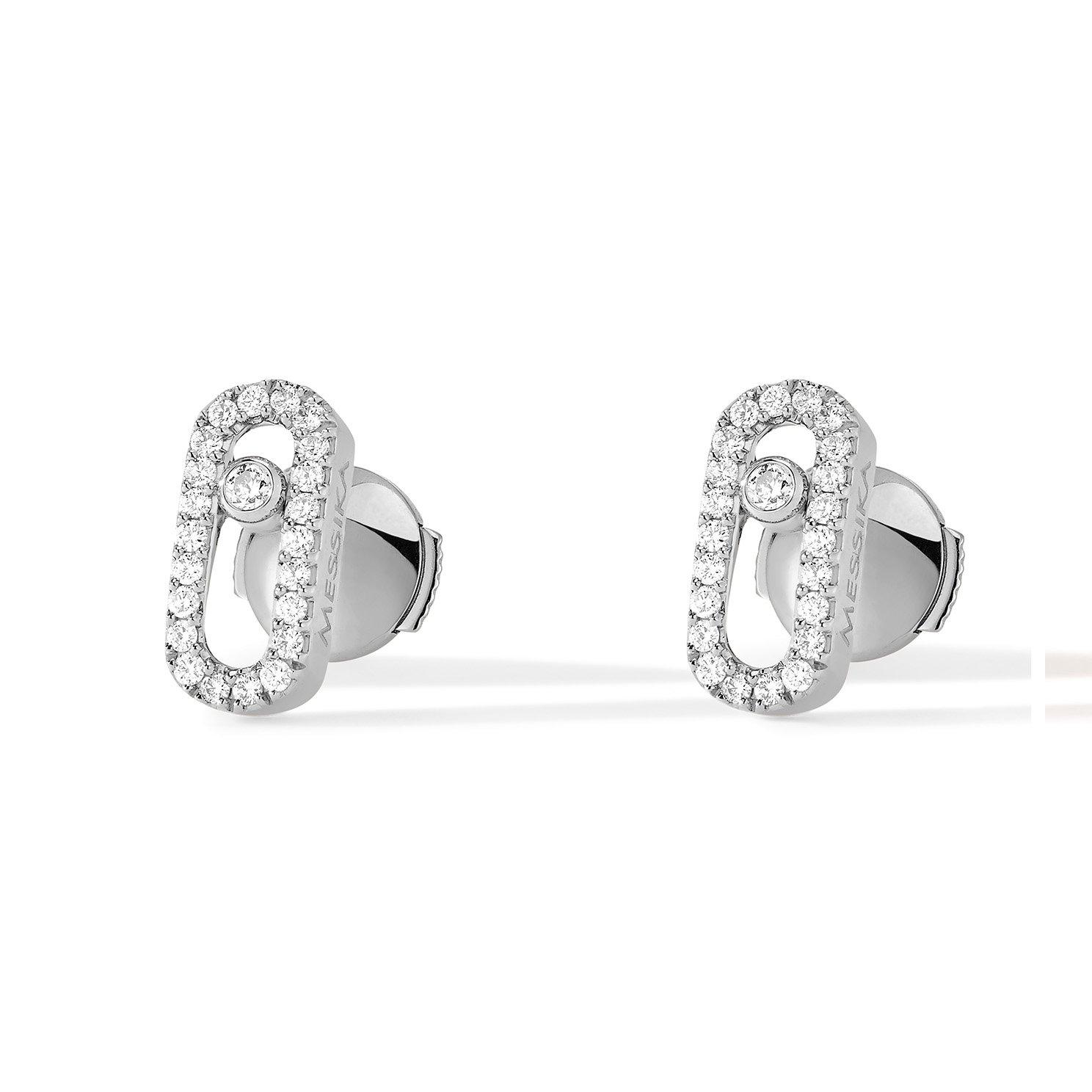 Messika Move Uno 18ct White Gold Diamond Stud Earrings