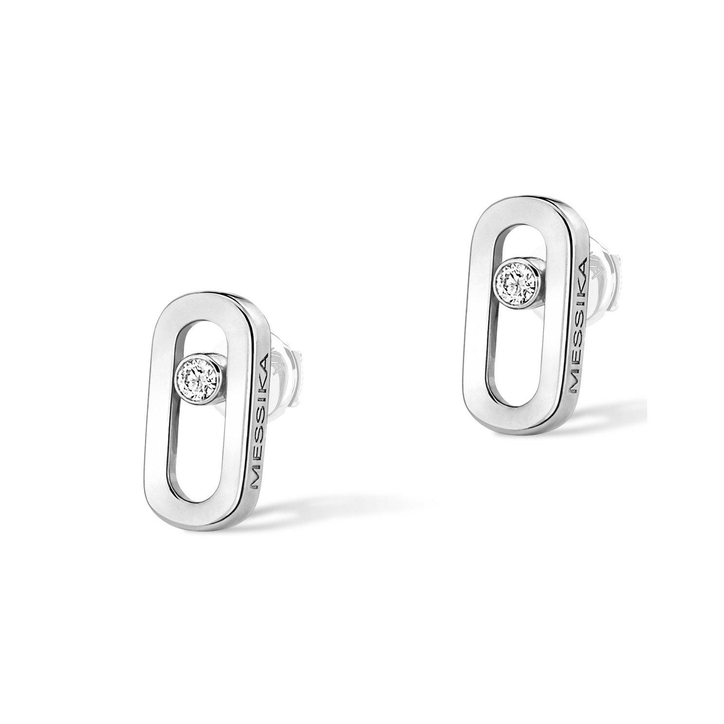 Messika Move Uno 18ct White Gold Diamond Stud Earrings
