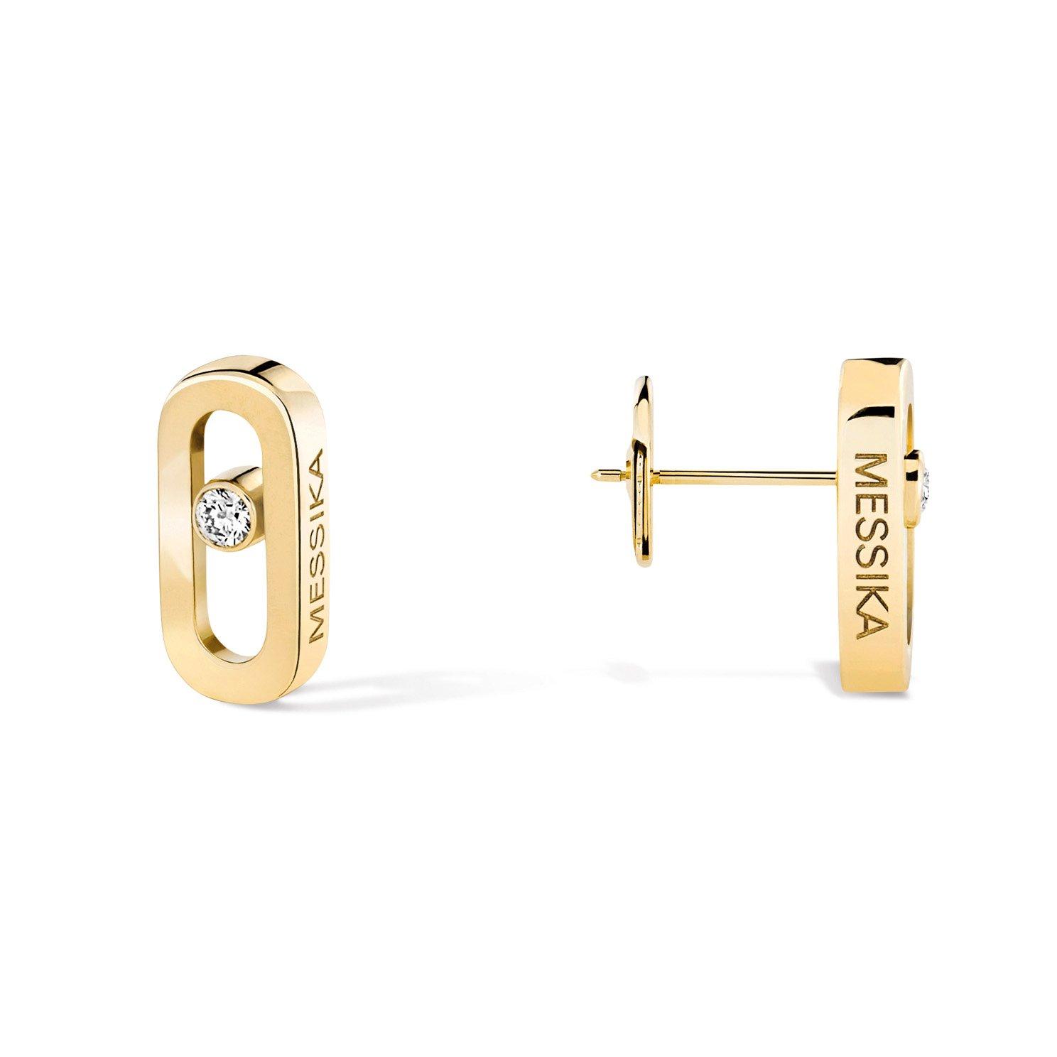 Messika Move Uno 18ct Yellow Gold Diamond Stud Earrings