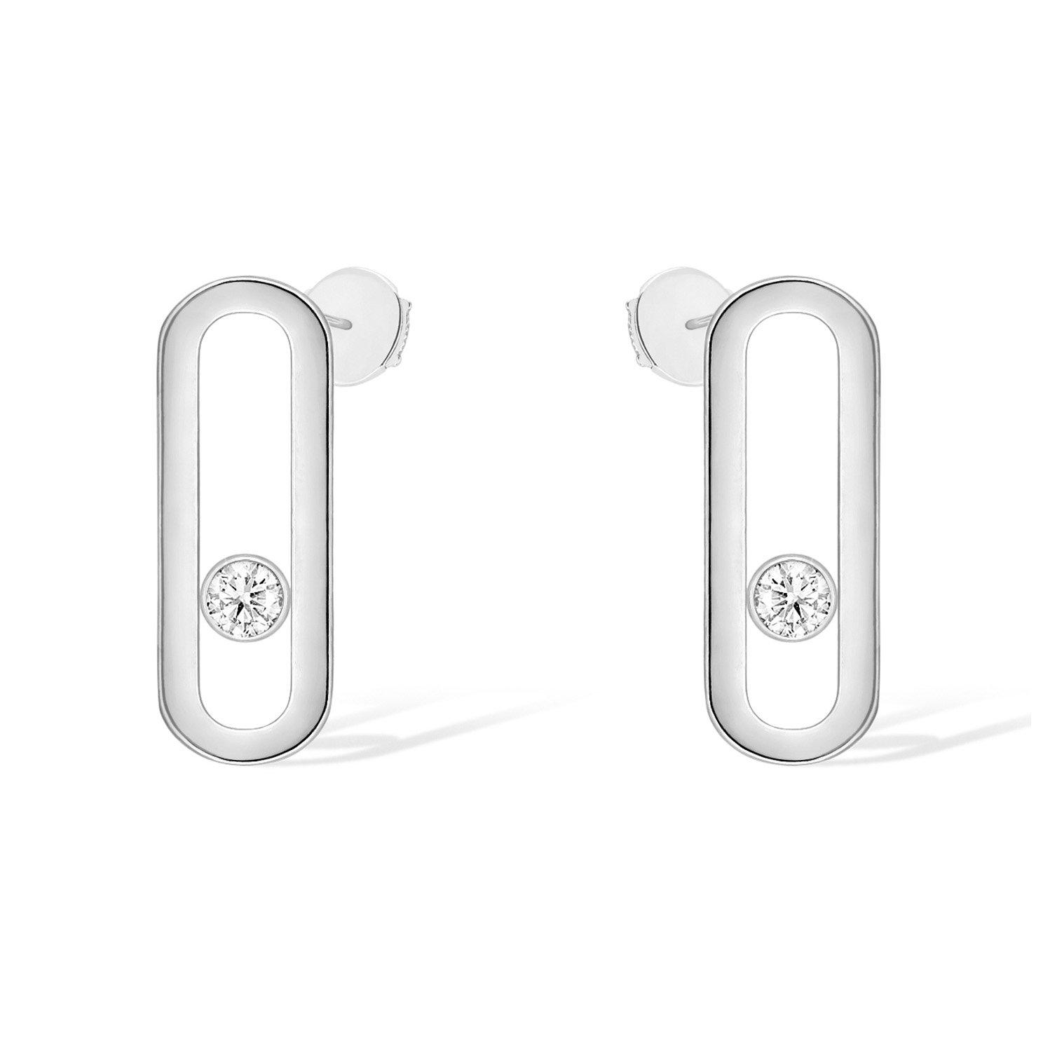 Messika Move Uno 18ct White Gold Diamond Stud Earrings