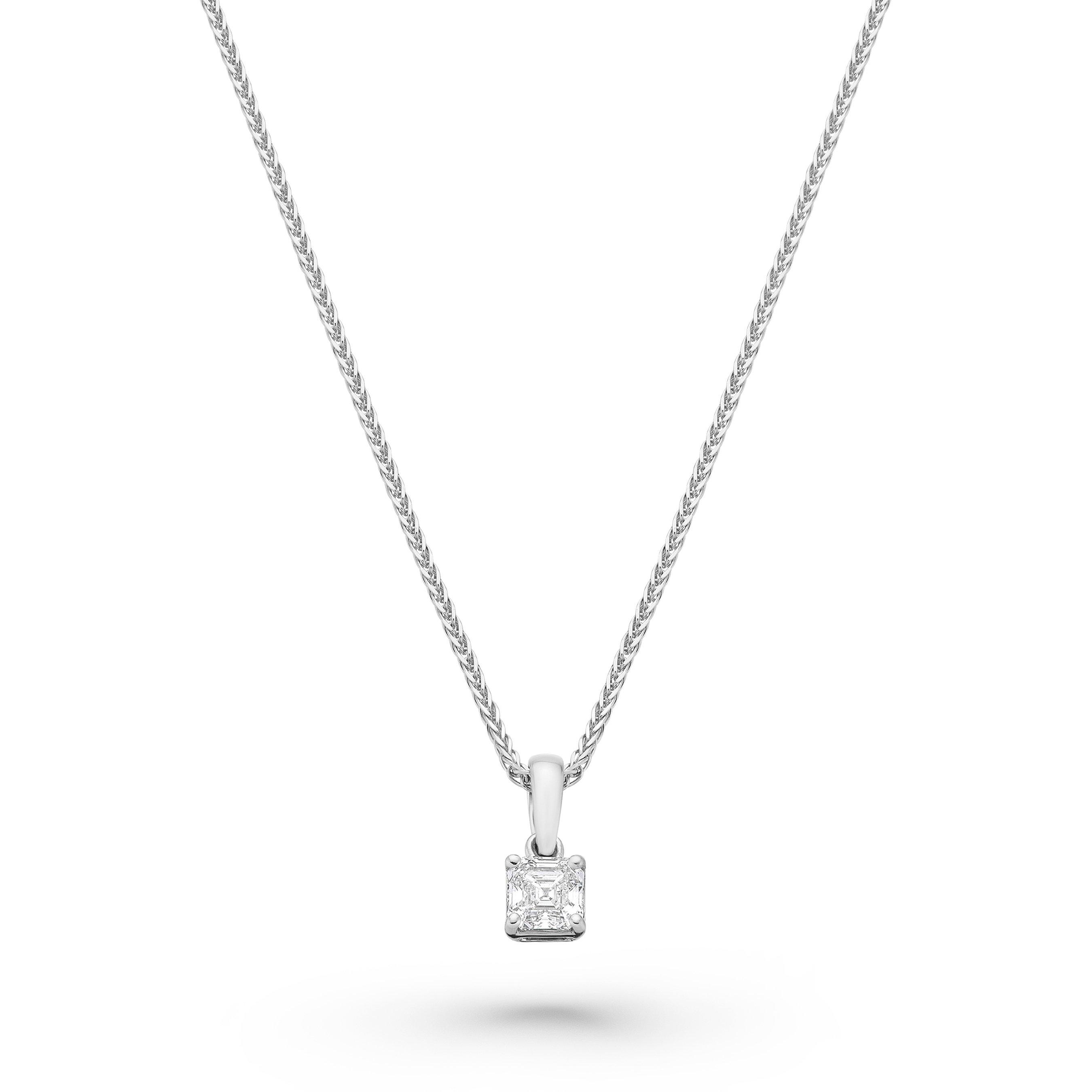 Royal Asscher Stephanie Platinum Royal Asscher Cut Diamond Pendant
