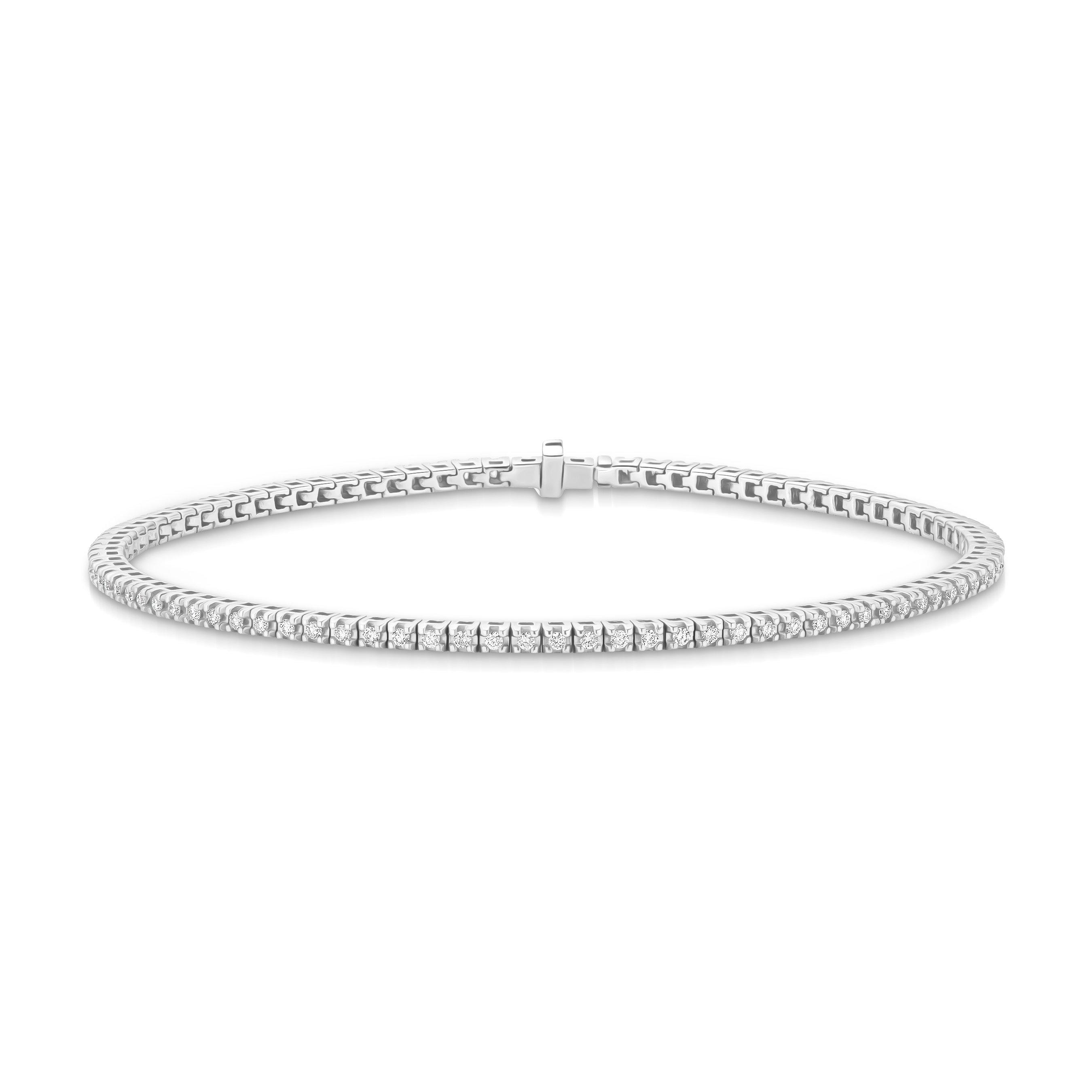 Beaverbrooks 9ct White Gold 17.5cm Diamond Tennis Bracelet