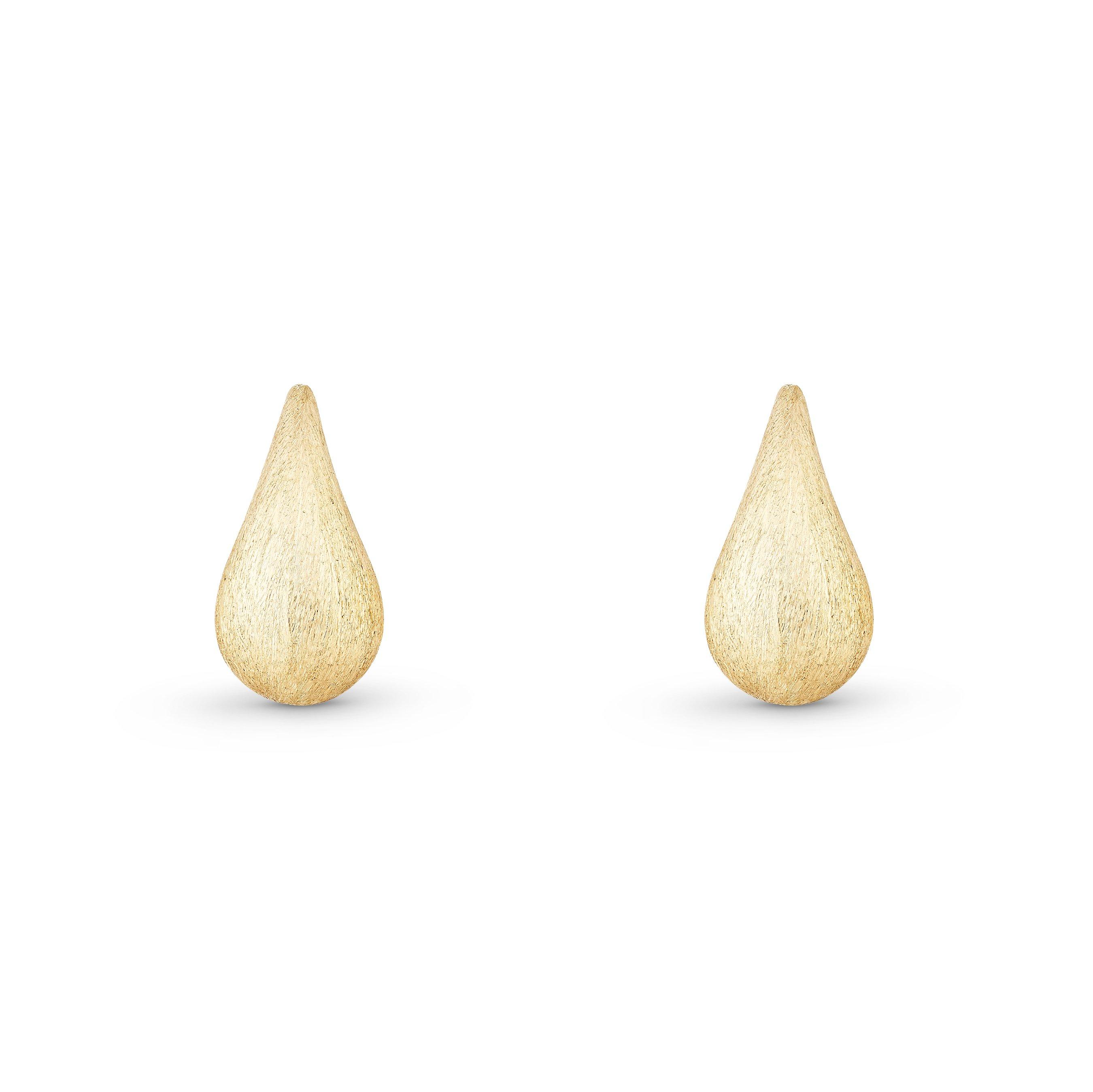 Beaverbrooks 9ct Yellow Gold Etched Teardrop Earrings 0148295