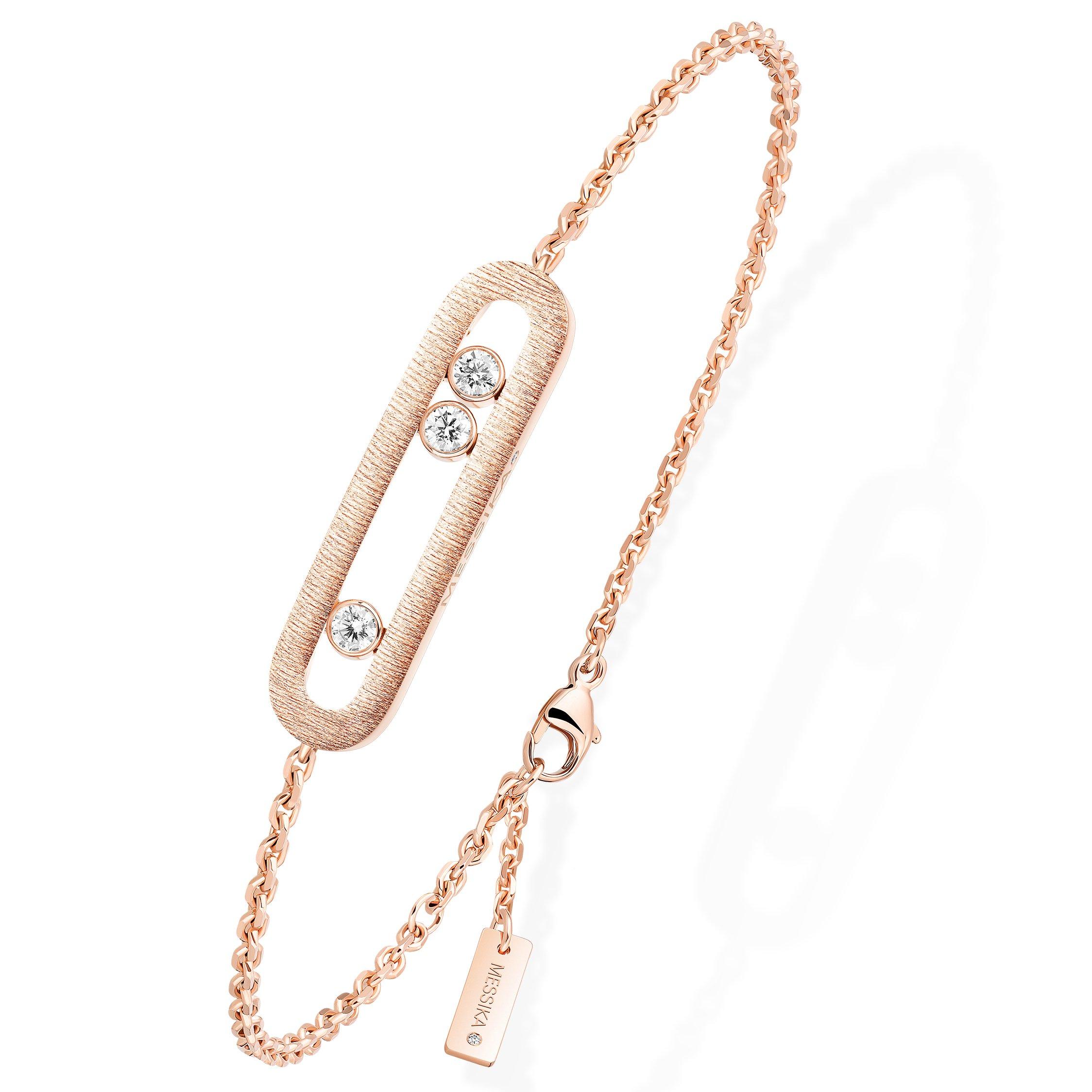 Messika Move Classique Ciselè 18ct Pink Gold Diamond Bracelet