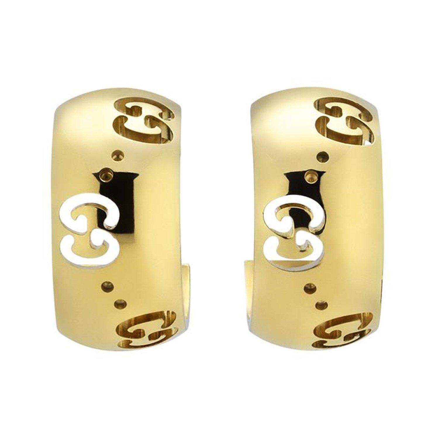 Gucci Icon 18ct Yellow Gold Huggie Hoop Earrings | 0149881