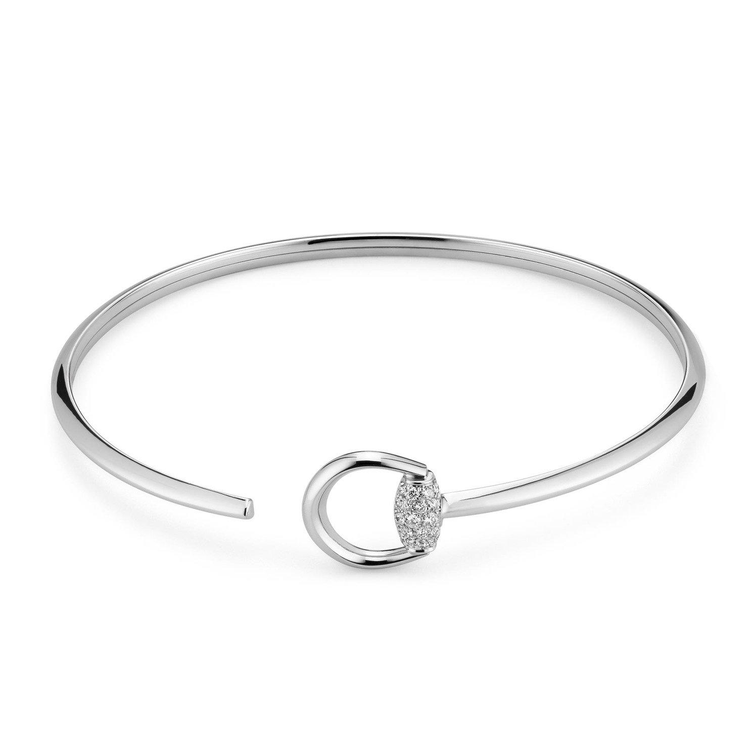 Gucci Horsebit 18ct White Gold Diamond Bangle