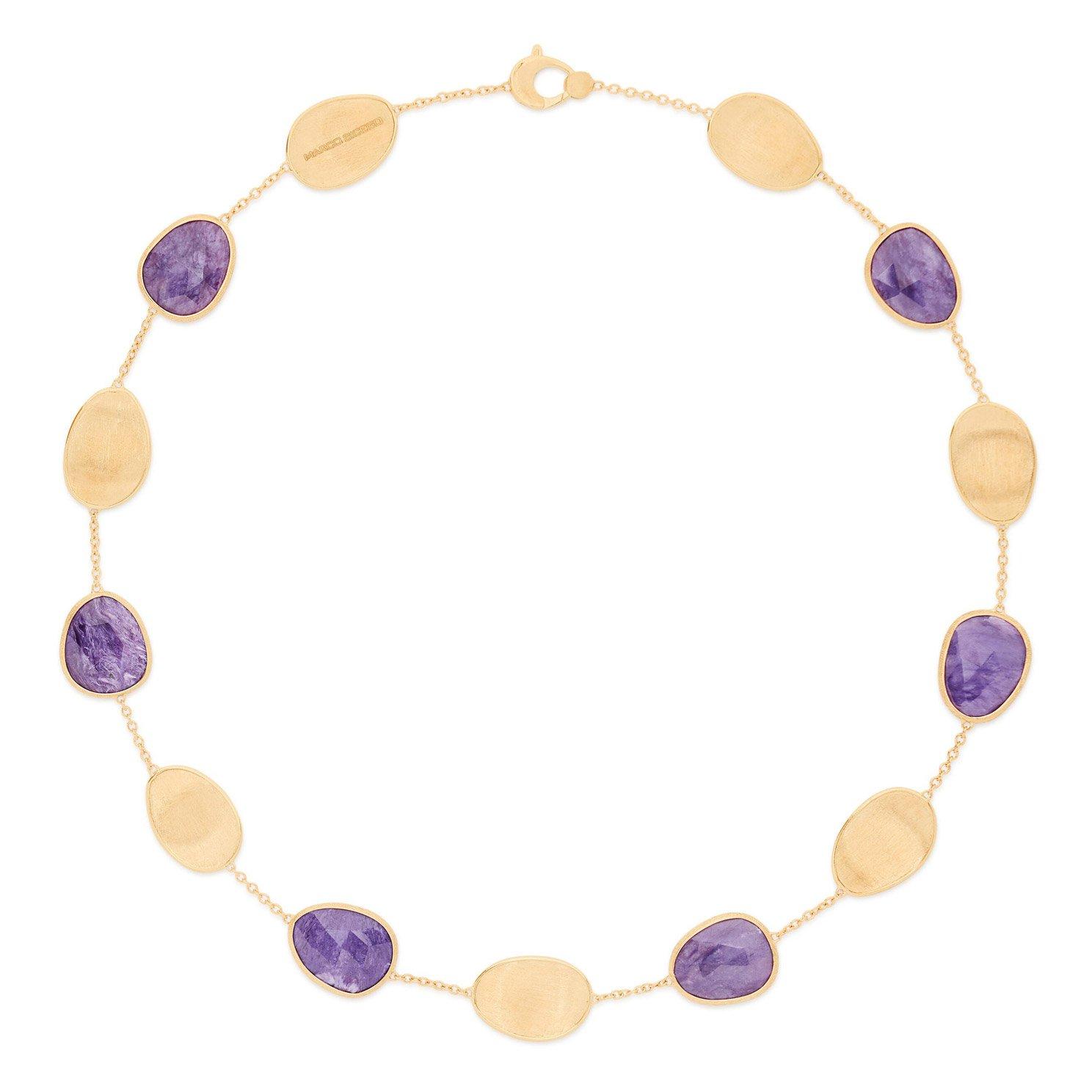 Marco Bicego Lunaria Colour 18ct Yellow Gold and Charoite Necklace