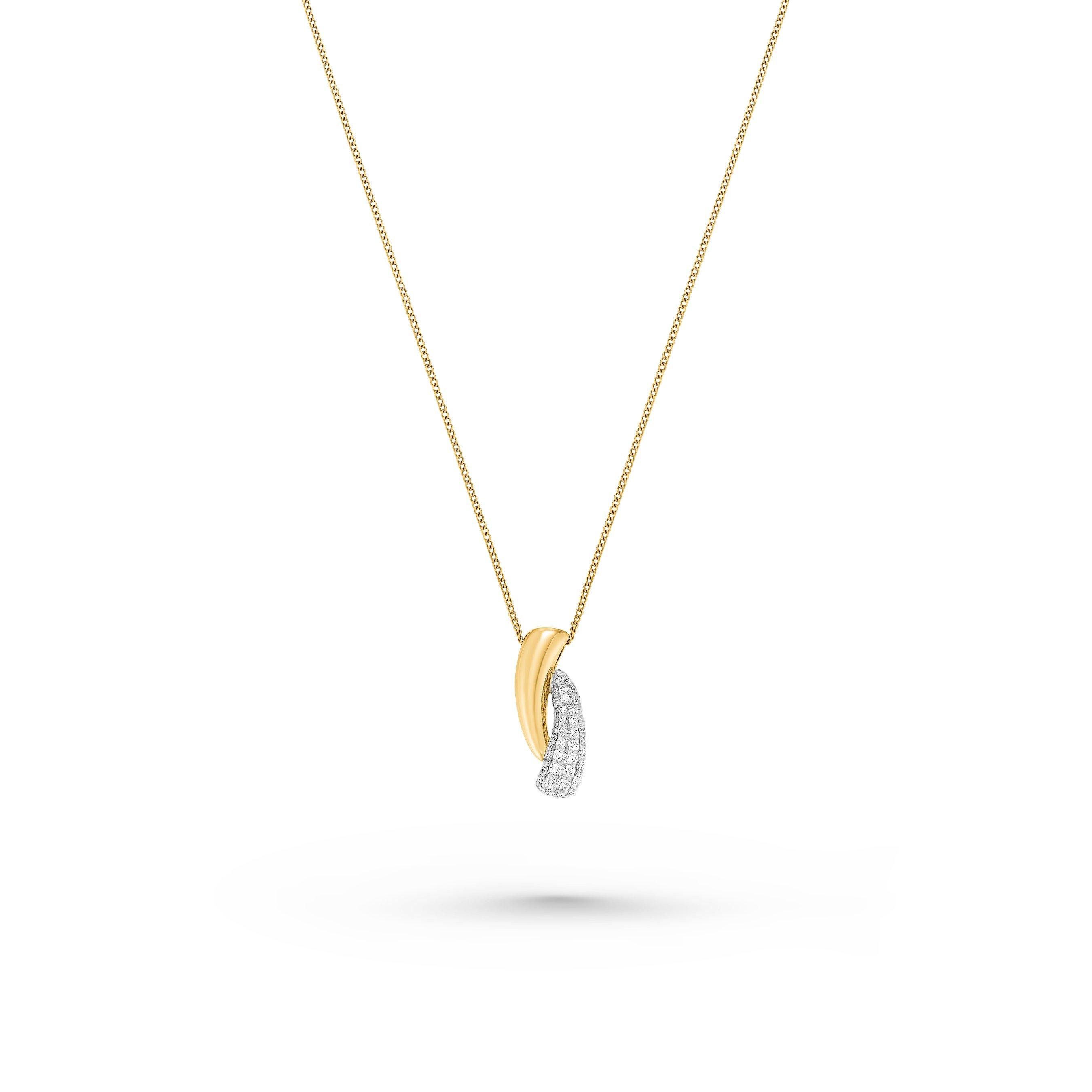 Beaverbrooks Essence 9ct Yellow Gold and White Gold Diamond Pendant