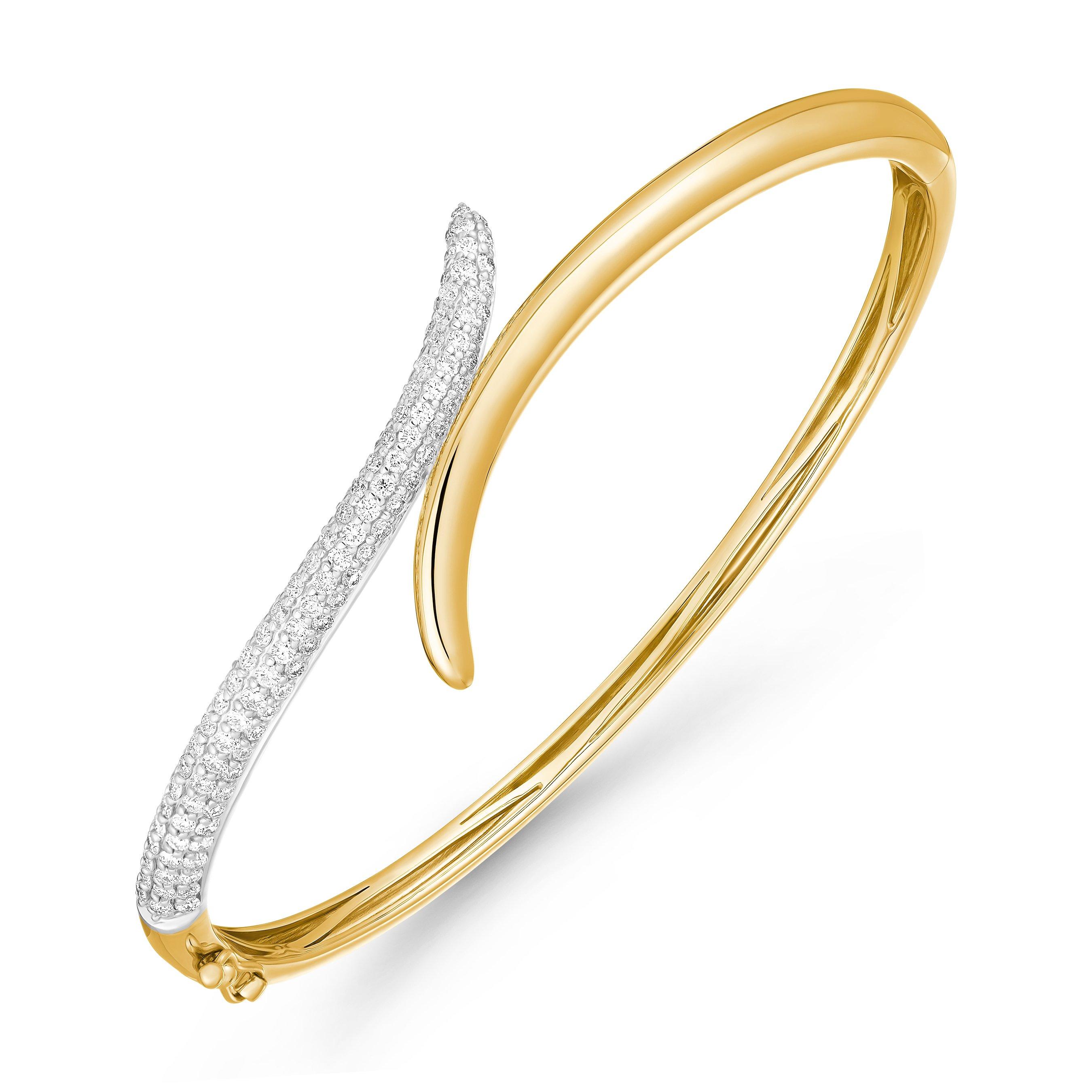 Beaverbrooks Essence 9ct Yellow Gold and White Gold Diamond Bangle
