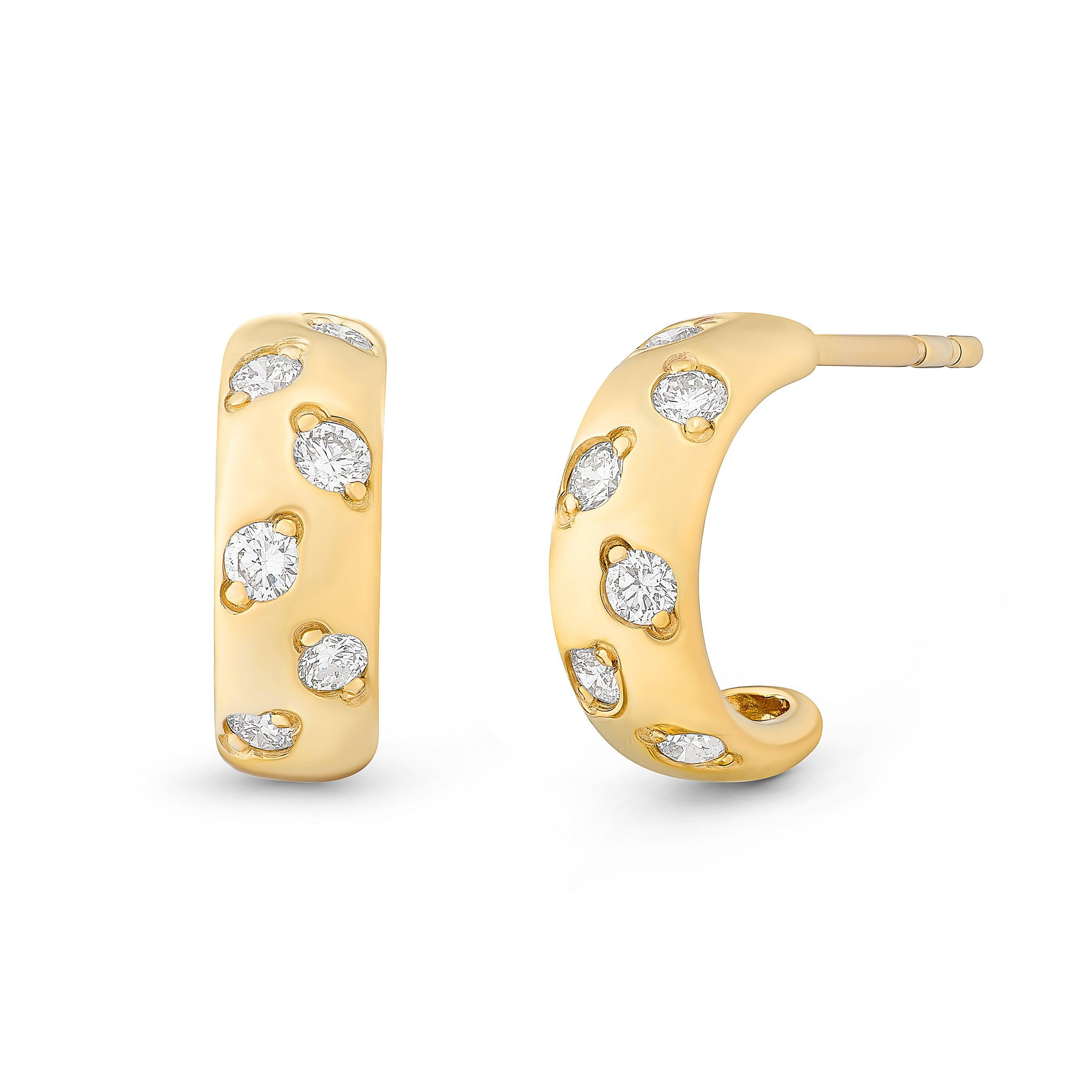 Beaverbrooks 9ct Yellow Gold Diamond Hoop Earrings