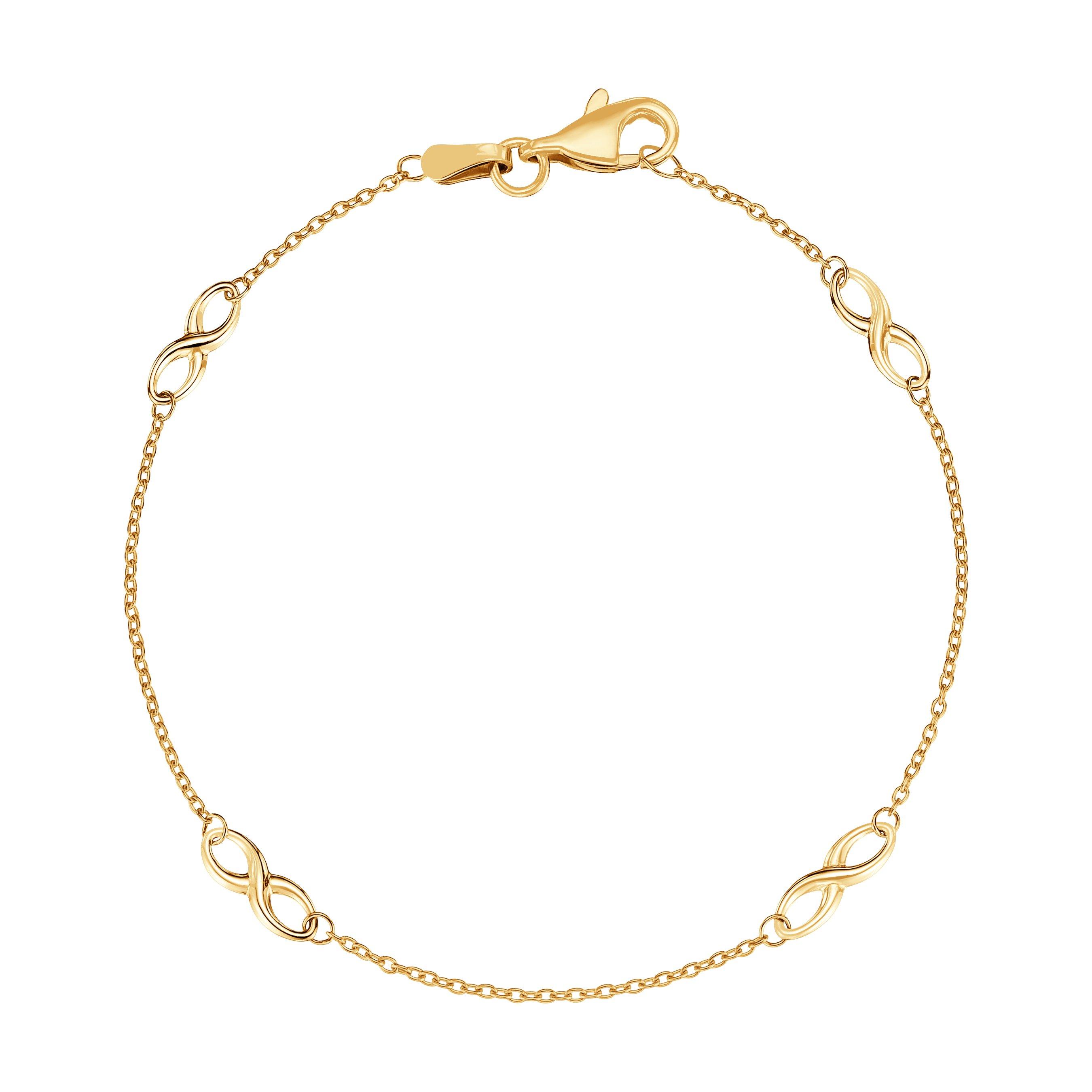 Beaverbrooks Sterling Silver 9ct Yellow Gold Bonded Infinity Bracelet