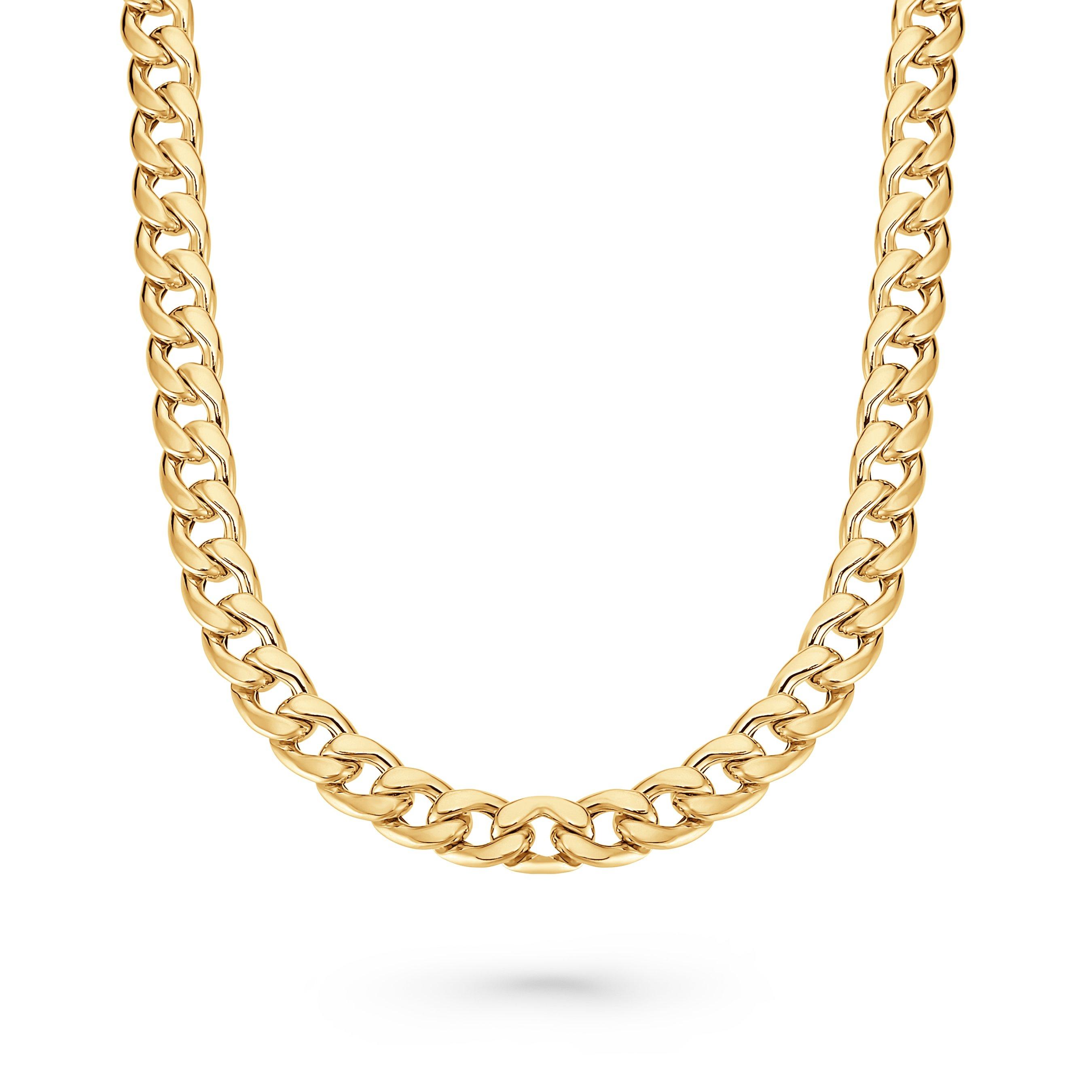 Beaverbrooks Sterling Silver 9ct Yellow Gold Bonded Curb Necklace