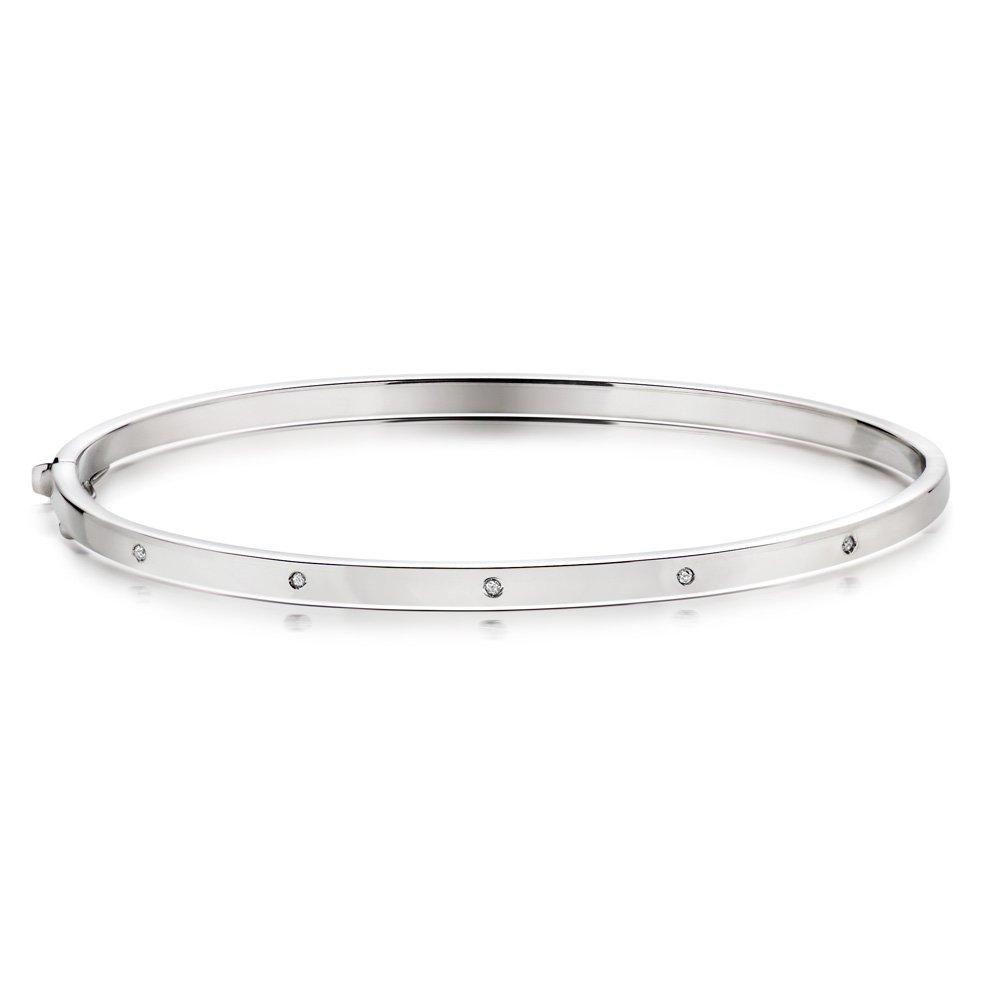 White gold bangle bracelet on sale set