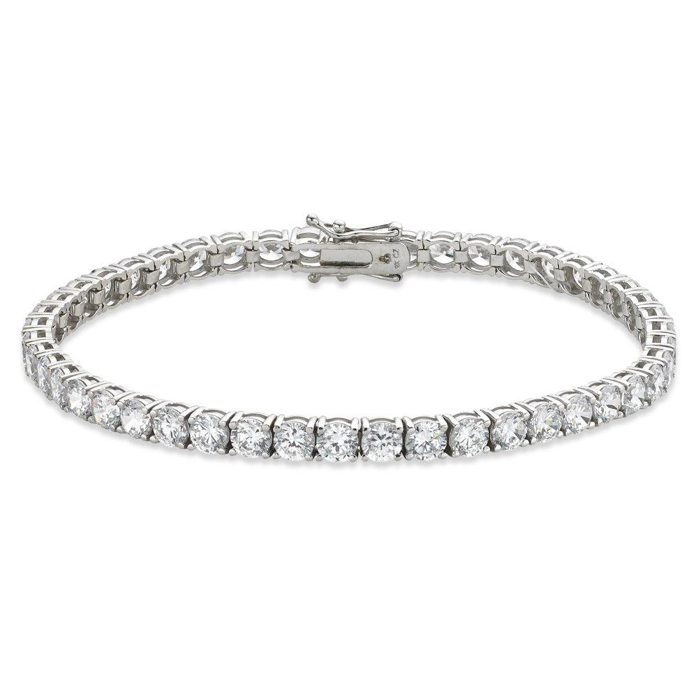 Beaverbrooks 9ct White Gold Cubic Zirconia Tennis Bracelet 20cm
