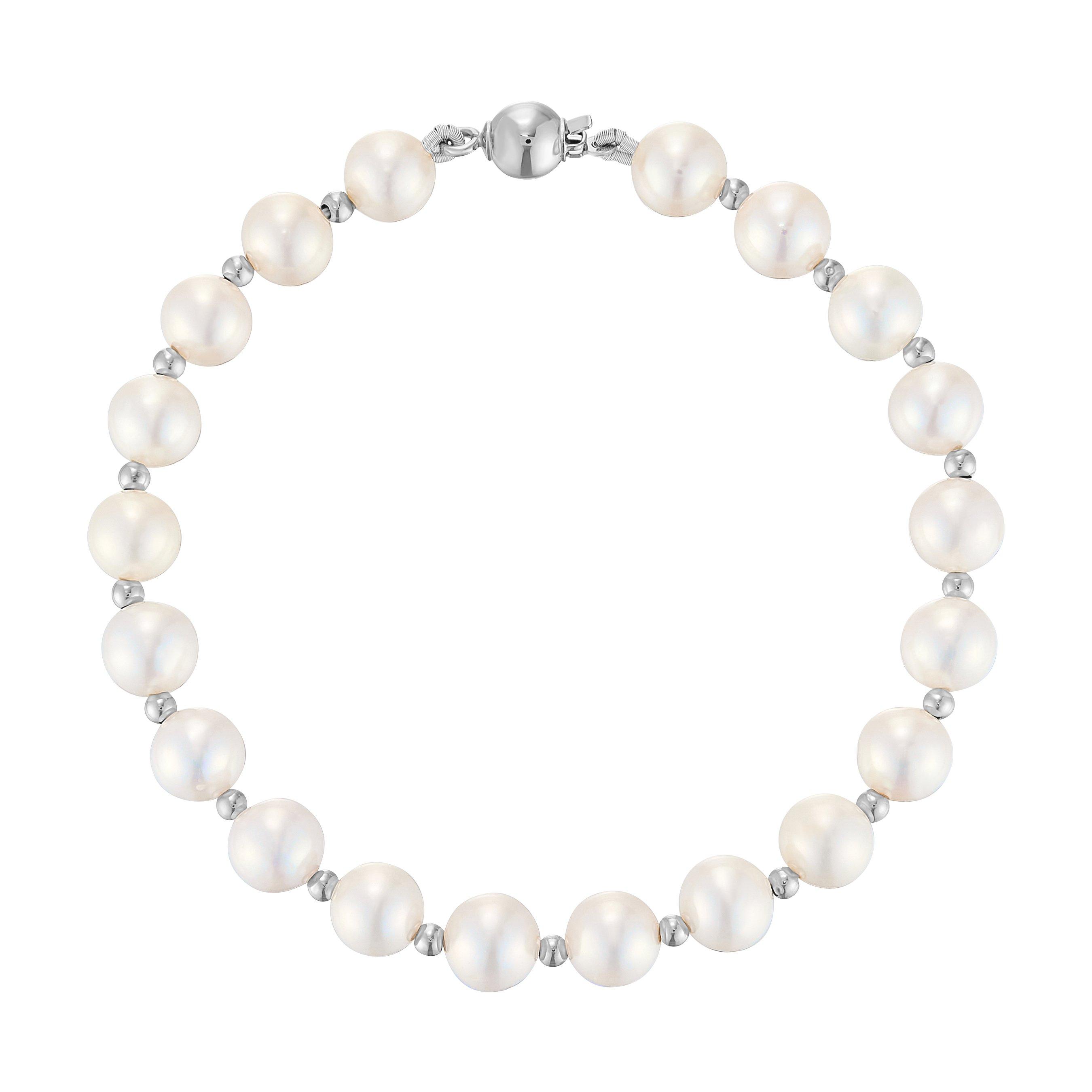 9ct White Gold Freshwater Cultured Pearl Bracelet