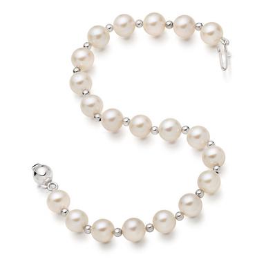 9ct White Gold Freshwater Cultured Pearl Bracelet