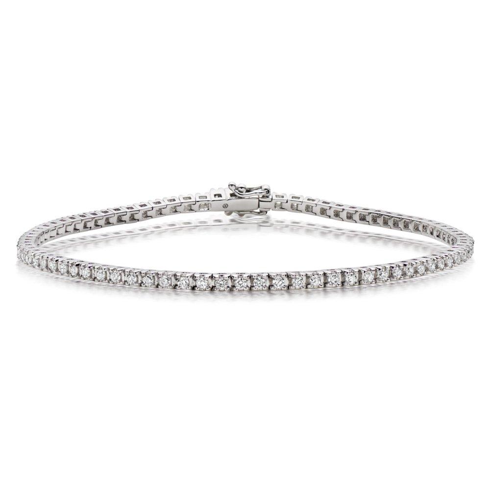 9ct White Gold Diamond Bracelet