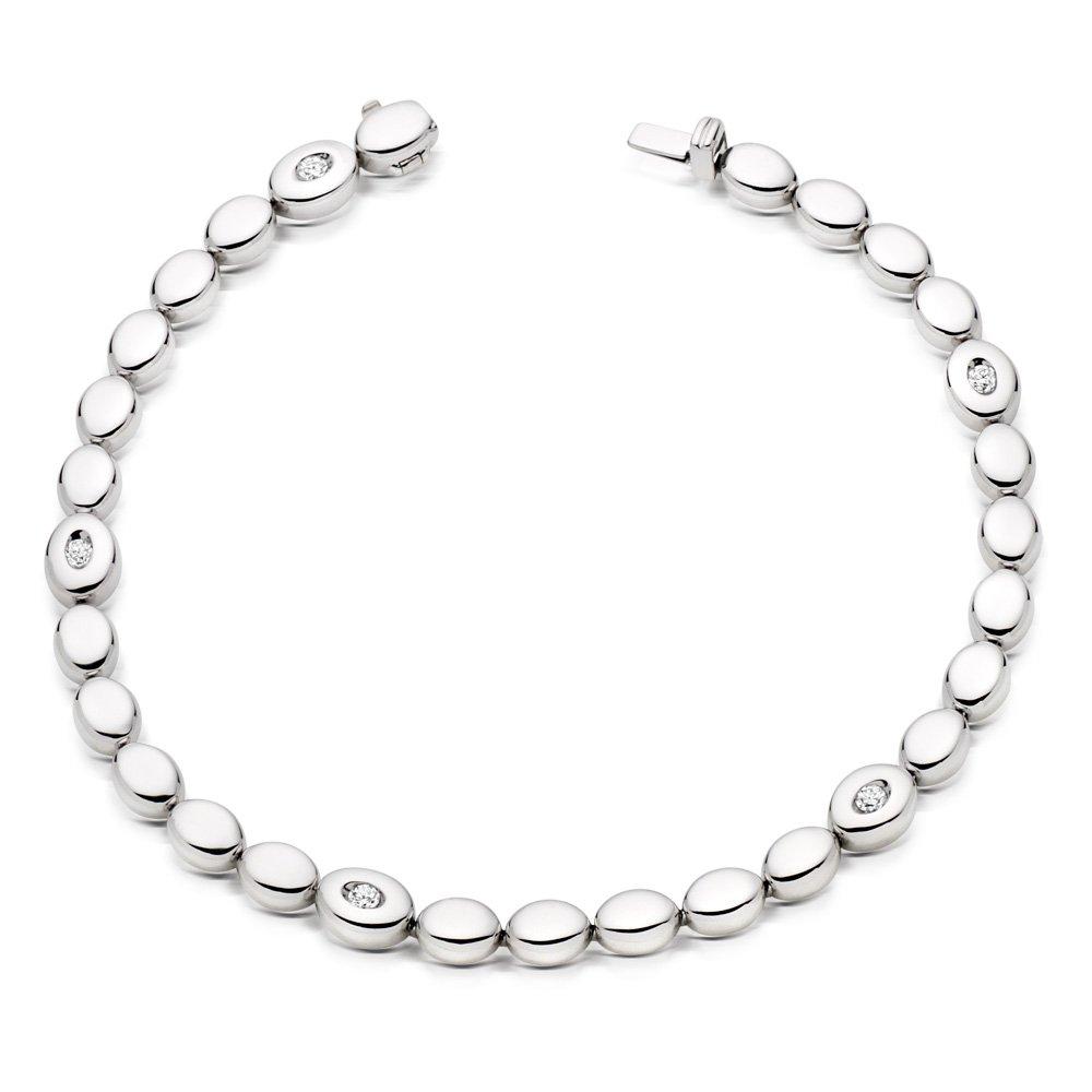 9ct White Gold Diamond Bracelet | 0008147 | Beaverbrooks the Jewellers