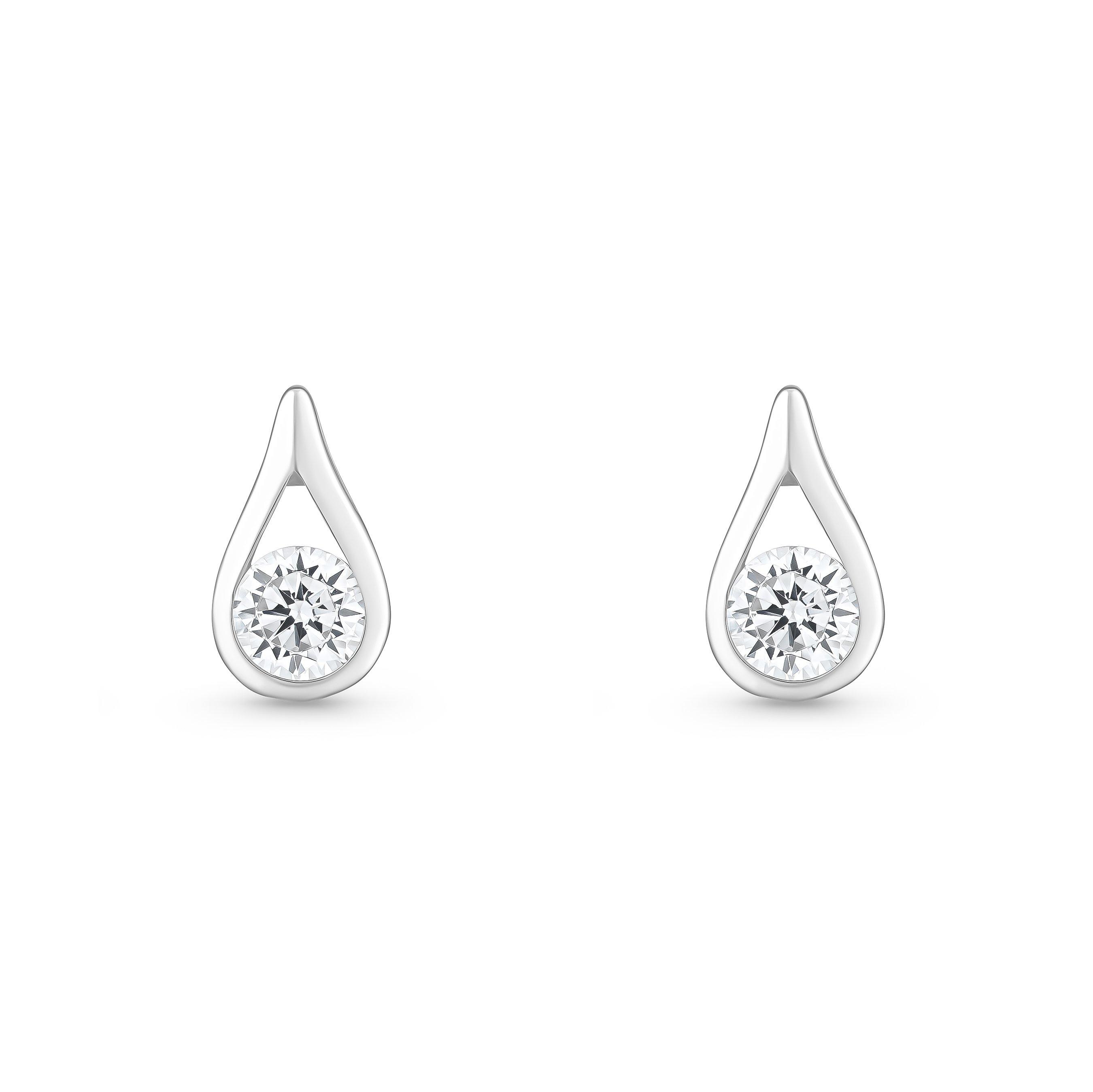 9ct White Gold Cubic Zirconia Stud Earrings