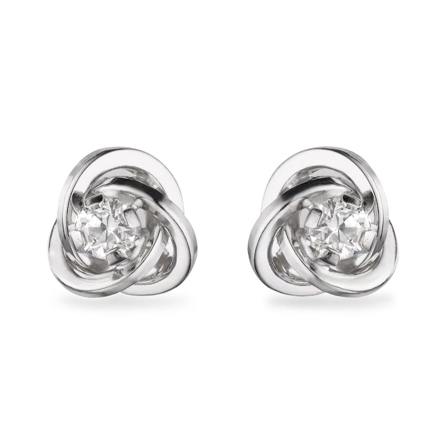 9ct White Gold Cubic Zirconia Stud Earrings