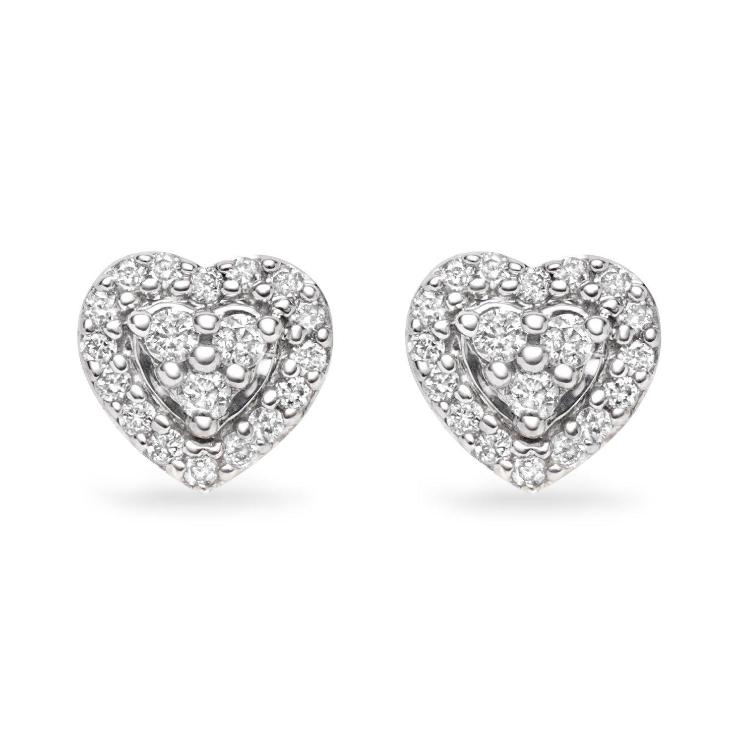 Diamond heart earrings on sale gold