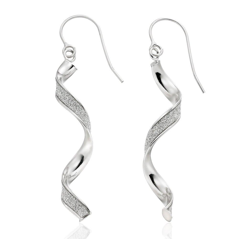 9ct white store gold drop earrings