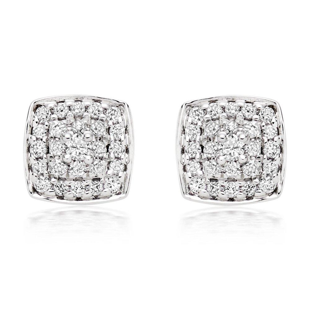 9ct White Gold Diamond Stud Earrings | 0008131 | Beaverbrooks the Jewellers