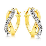 9ct Gold Crystal Hoop Earrings