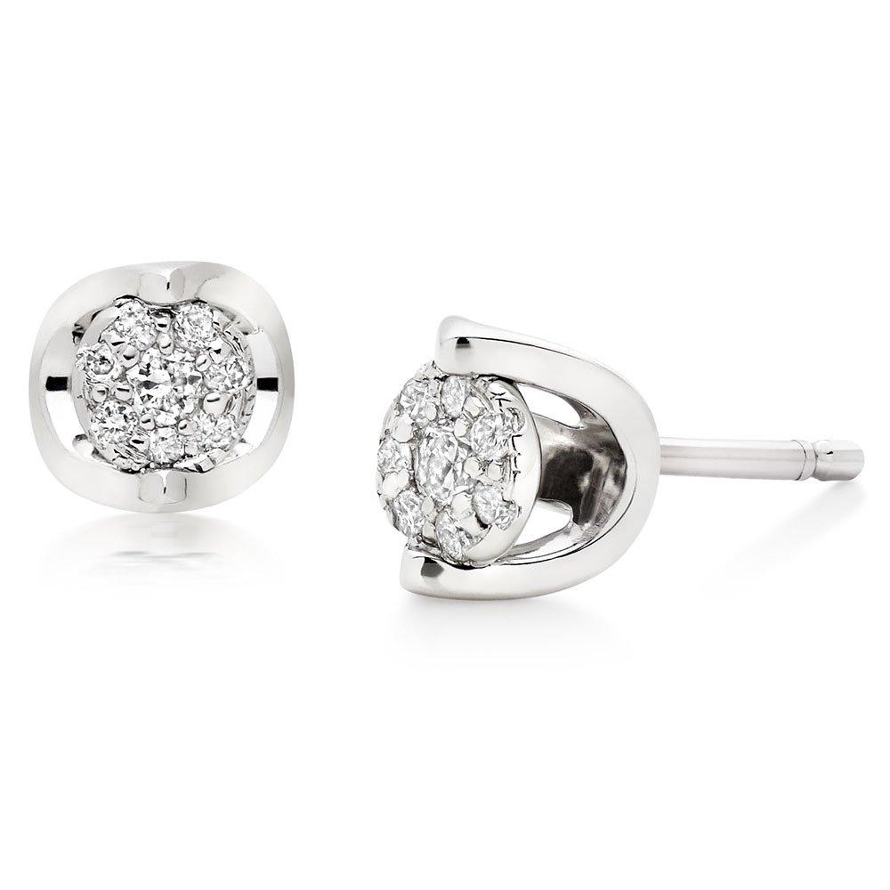 9ct White Gold Diamond Stud Earrings 0012505 Beaverbrooks the Jewellers