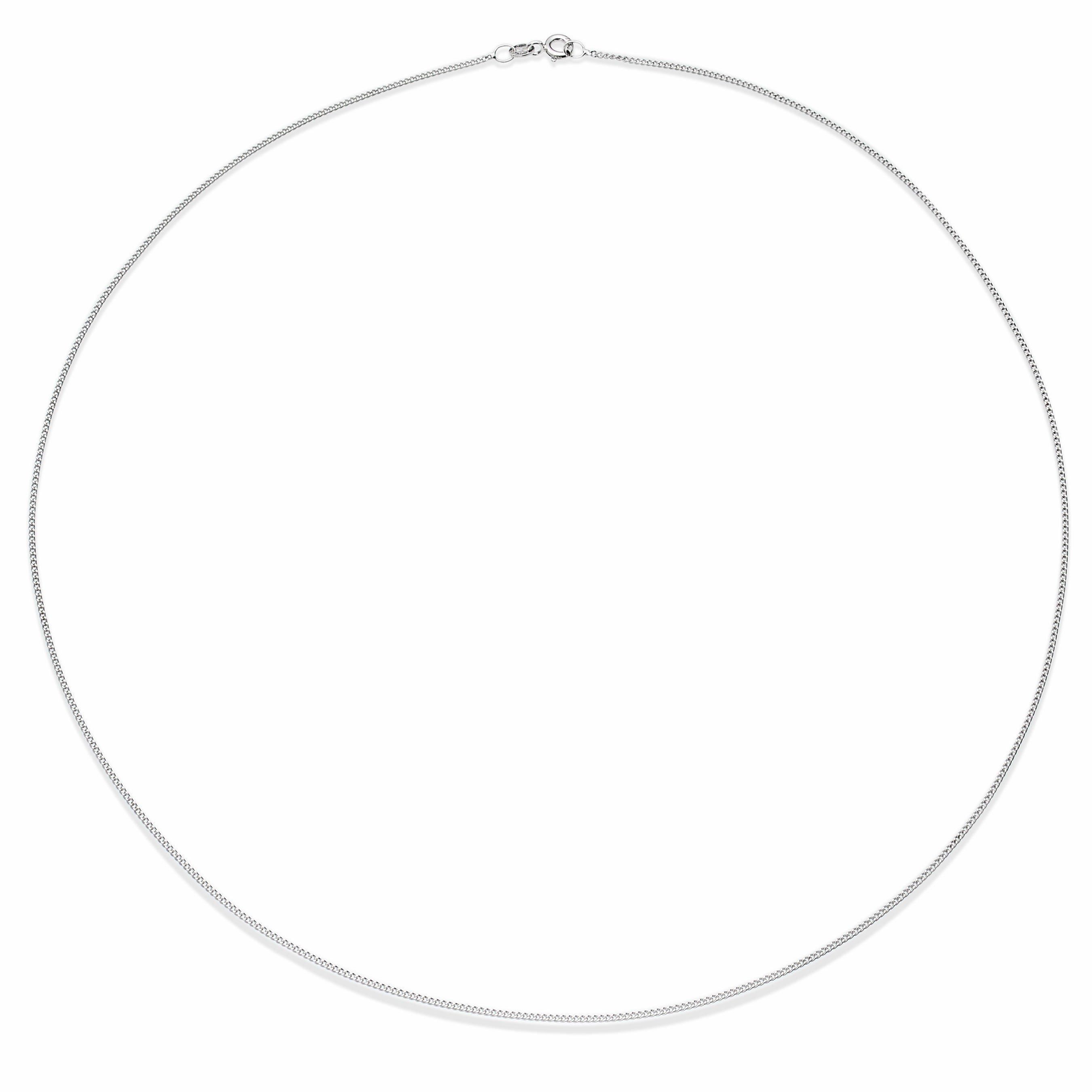 9ct White Gold Curb Chain 50cm