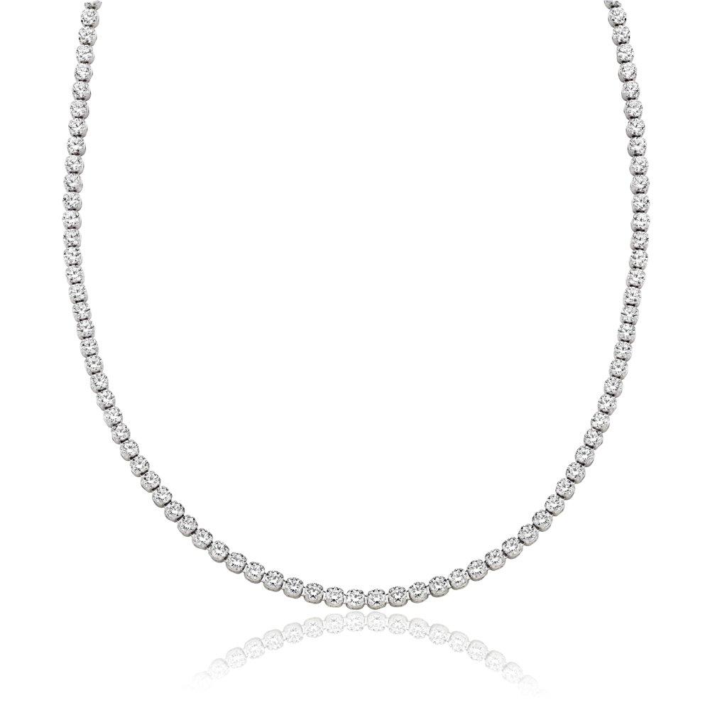 9ct White Gold Cubic Zirconia Collarette Necklace