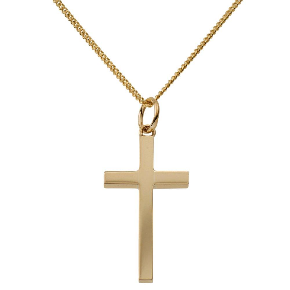 Mens yellow gold cross on sale pendant