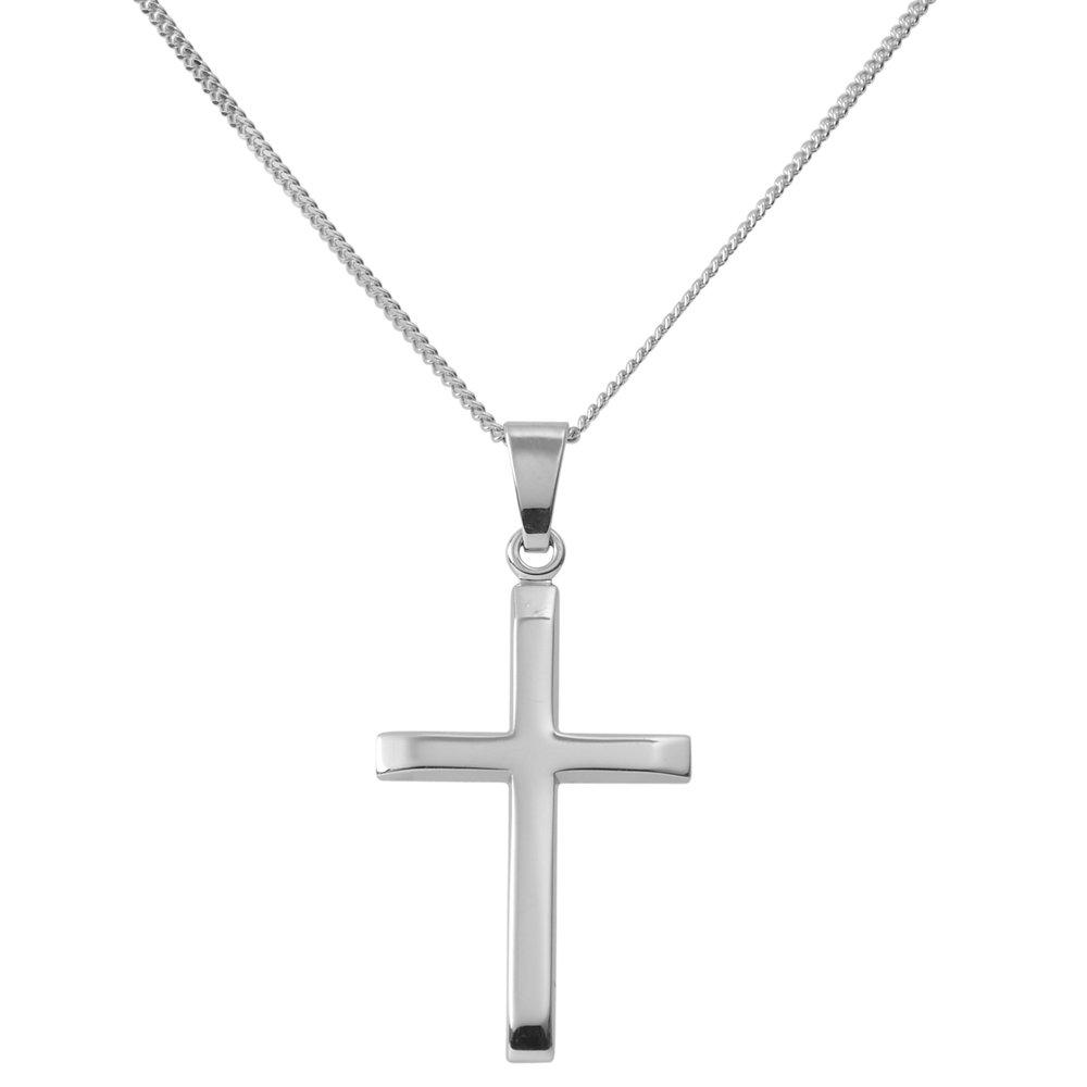 Simple white gold hot sale cross necklace