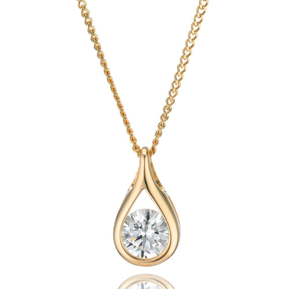 9ct Yellow Gold Cubic Zirconia Pendant