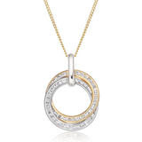 9ct Two Coloured Gold Cubic Zirconia Pendant