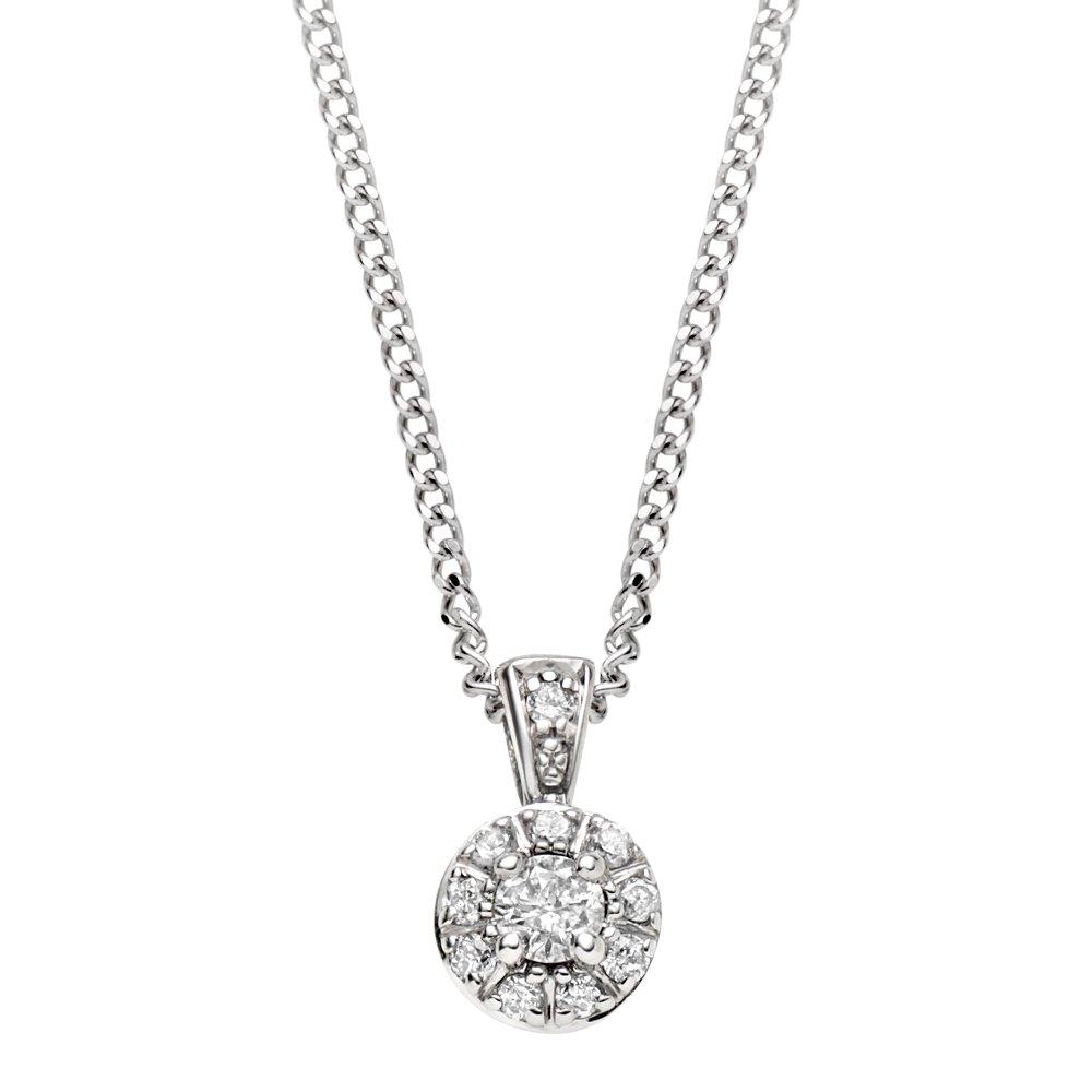 9ct White Gold Diamond Pendant