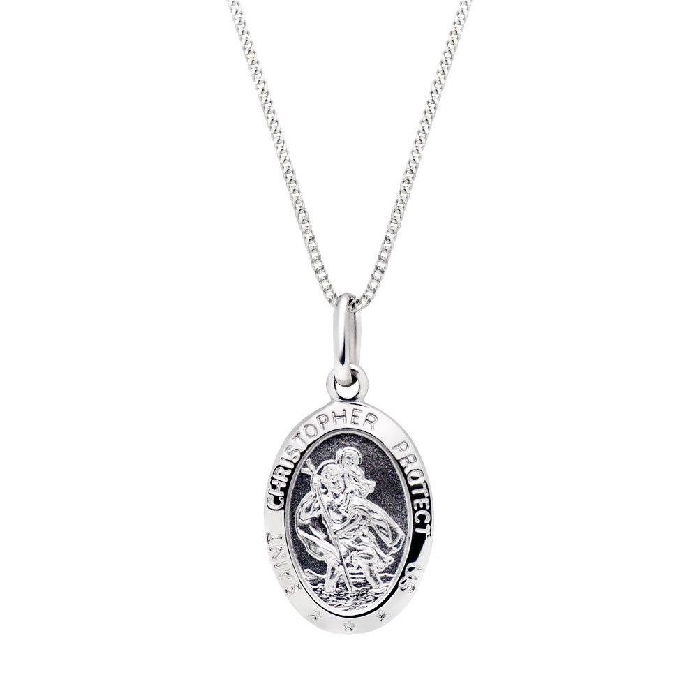 Mens st christopher necklace on sale gold