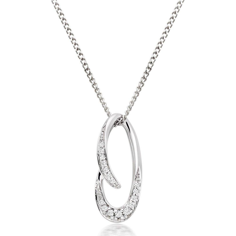 9ct White Gold Diamond Pendant | 0008132 | Beaverbrooks the Jewellers