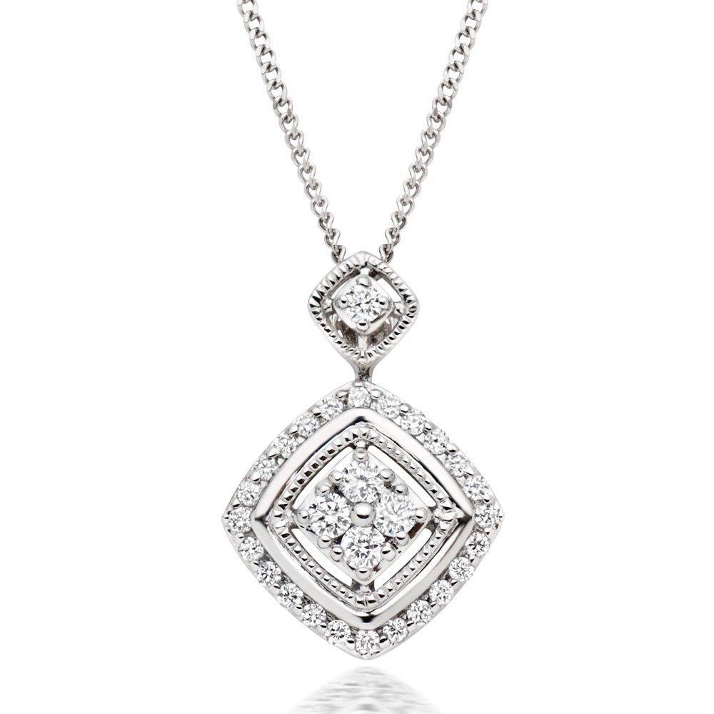 9ct White Gold Diamond Pendant | 0008150 | Beaverbrooks the Jewellers