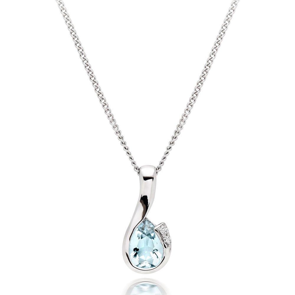 White gold sale aquamarine necklace