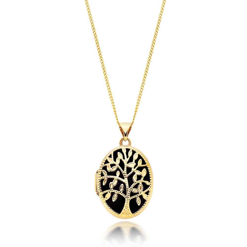 9ct Yellow Gold Tree Locket