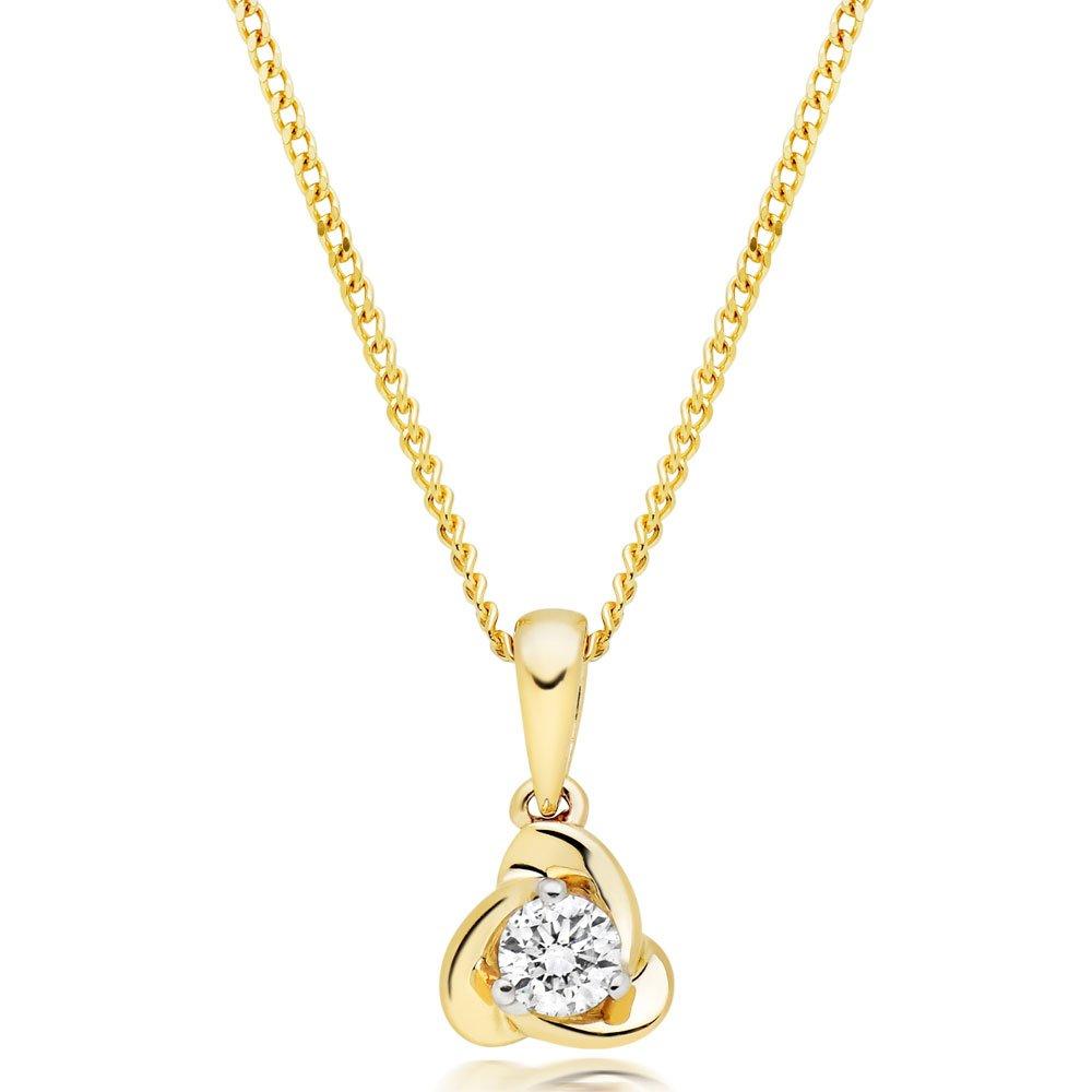 9ct Yellow Gold Diamond Pendant